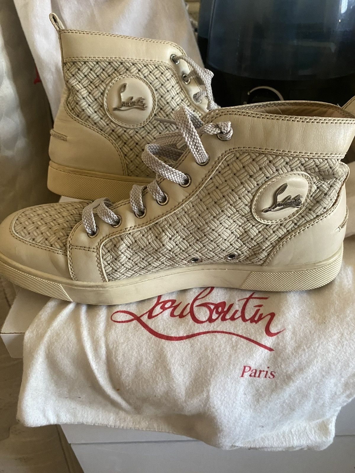 Christian Louboutin Christian Louboutin Woven Leather High-Top Sneakers – Size US 9 / EU 42 - 6 Thumbnail
