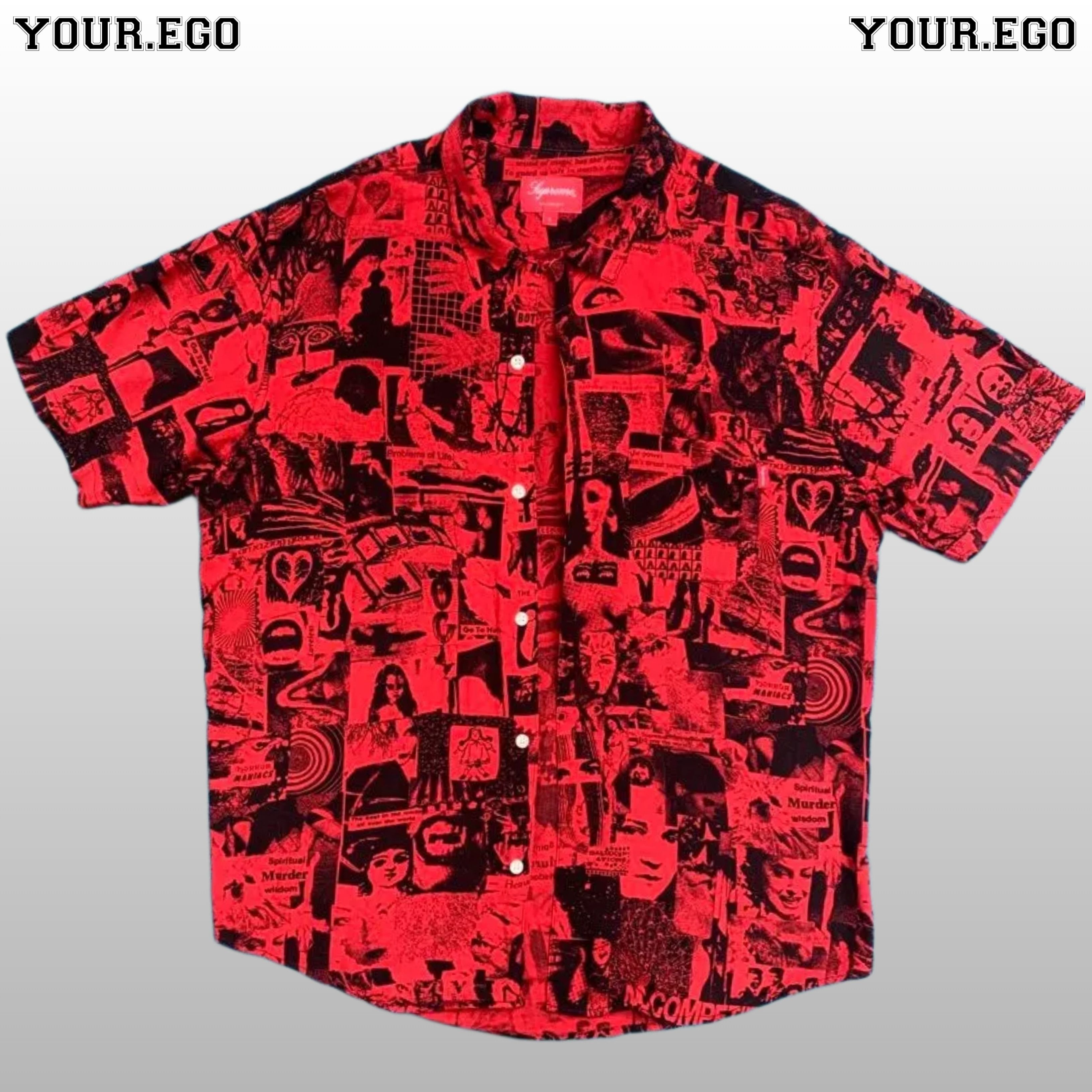 Supreme Supreme Vibrations Rayon Shirt red Large Size | Grailed