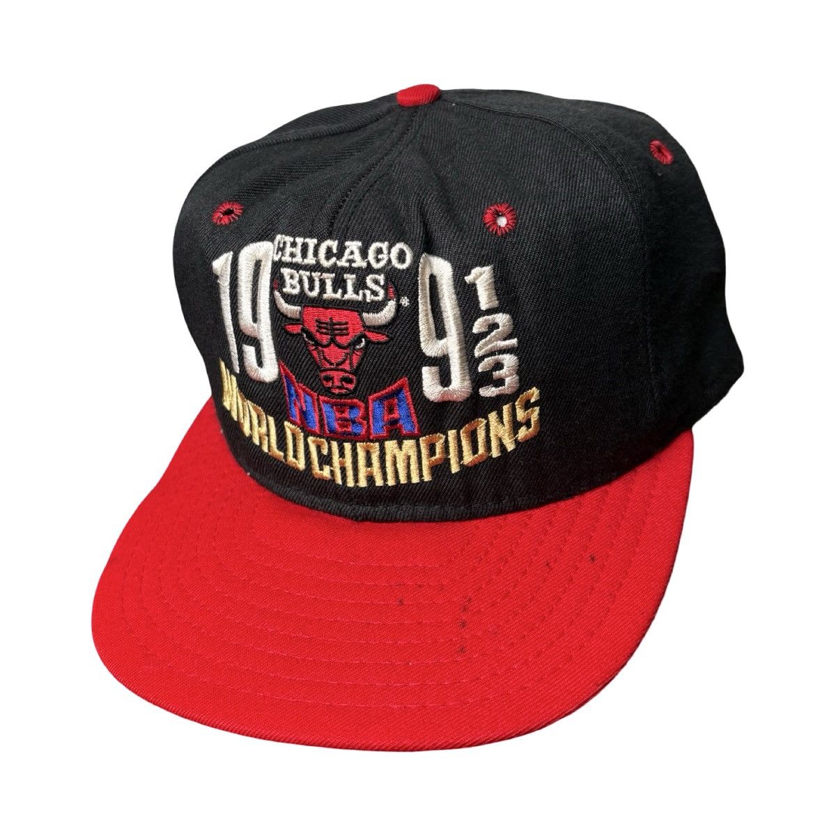Other Vintage AJD Chicago Bulls 1991 93 NBA Champions Snapback Hat Size ONE SIZE - 2 Thumbnail