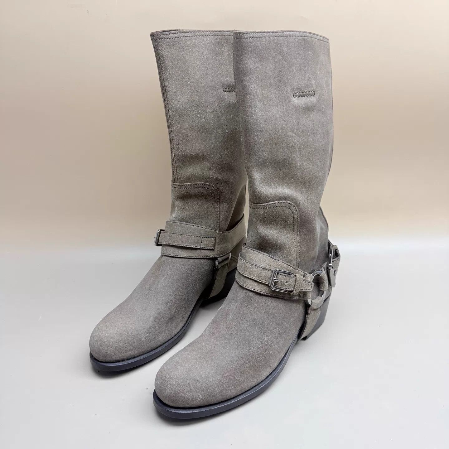 Dior Dior Dark Gray Suede Buckle Strap Short Boots EU37 Size US 6.5 / IT 36.5 - 1 Thumbnail