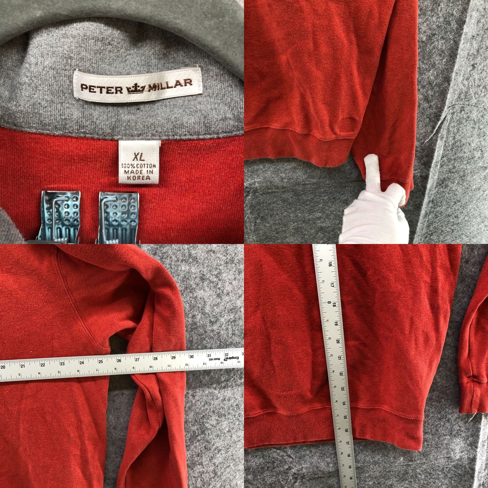 Peter Millar Peter Millar Golf Mens XL Sweatshirt 1/4 Zip Pullover Fleece Orange Casual Fall Winter Size US XL / EU 56 / 4 - 8 Thumbnail