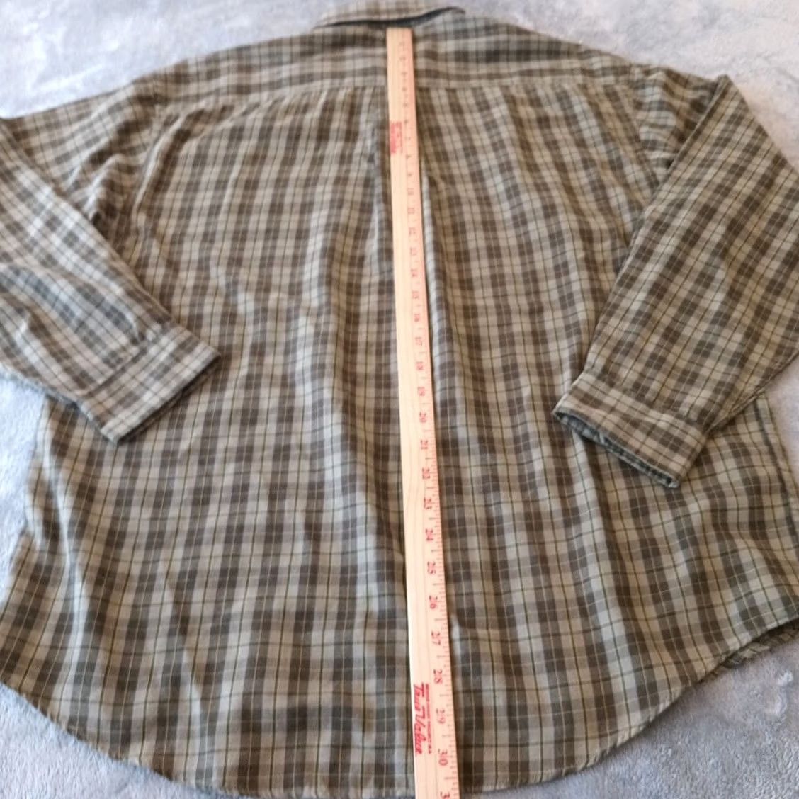 Van Heusen Van Heusen Mens Medium Green Plaid Cotton Blend Button Down Shirt Long Sleeve Size US M / EU 48-50 / 2 - 6 Thumbnail