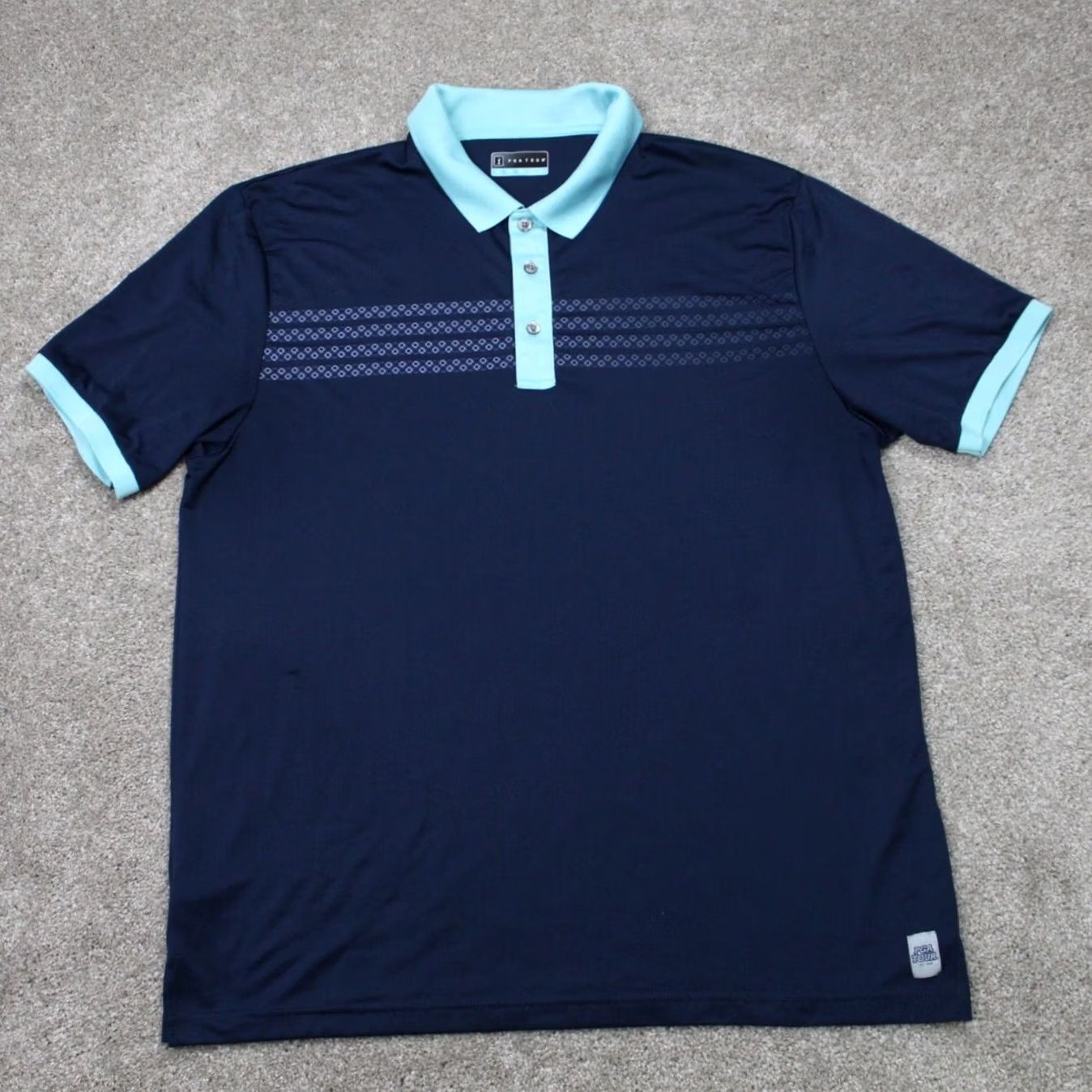 PGA Tour PGA Tour Polo Shirt Mens XL Blue Golf Short Sleeve Pullover Knotless Polyester Stretch Shirt Size US XL / EU 56 / 4 - 2 Thumbnail