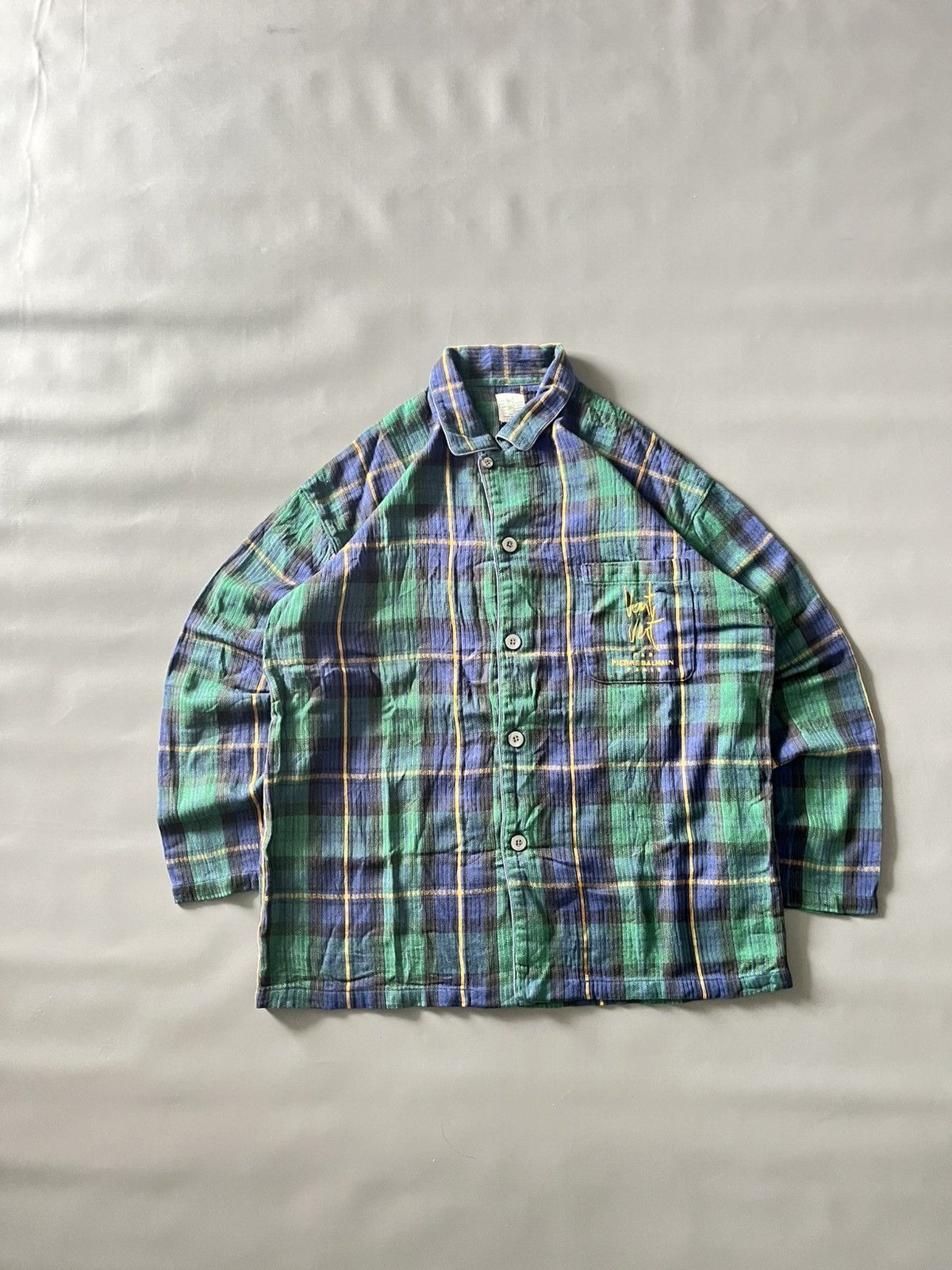 Pierre Balmain Vtg 1990’s Plaid Green Jacket Pierre Balmain Paris Vent Vert Size US XL / EU 56 / 4 - 1 Thumbnail