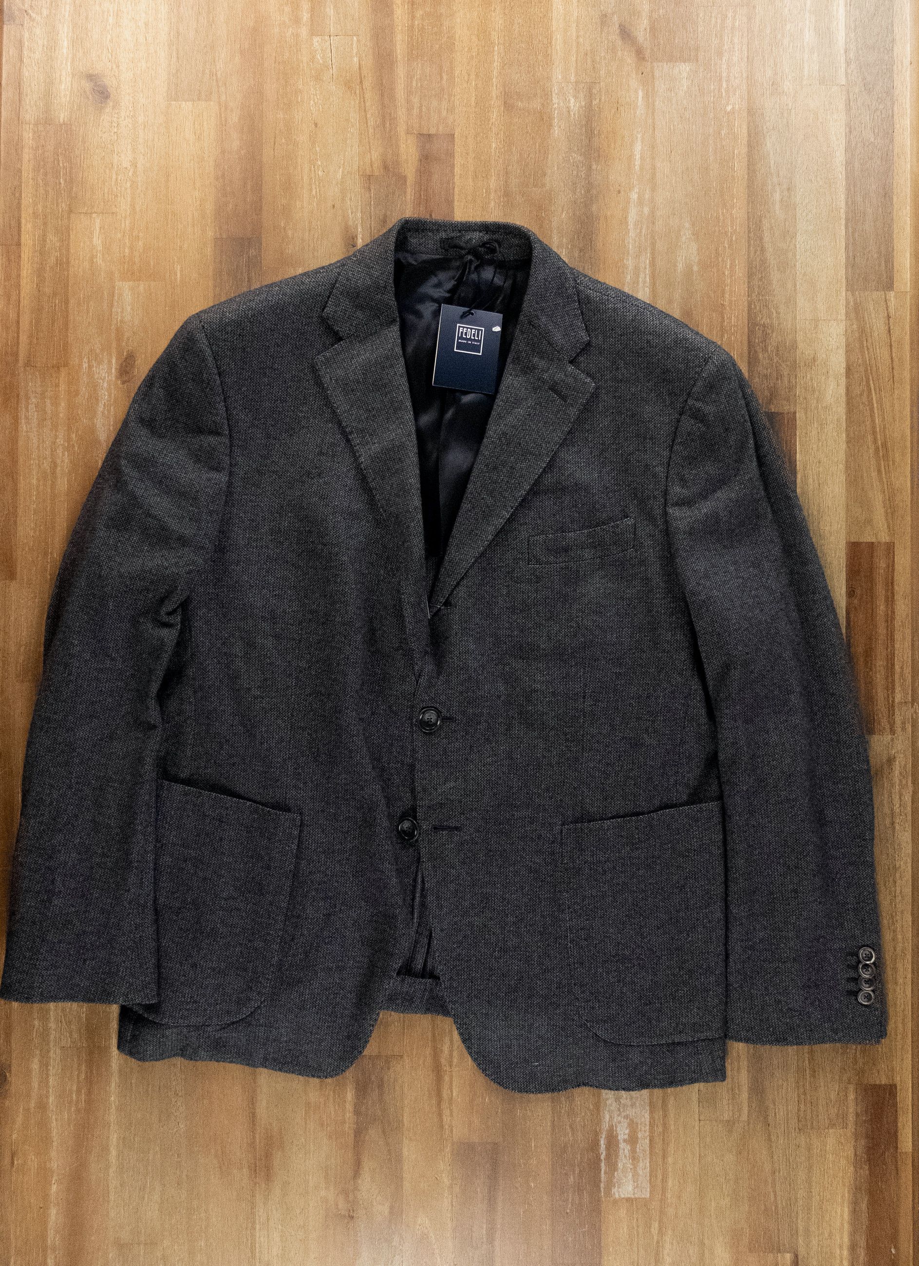 Fedeli FEDELI dark gray cashmere cotton sportcoat 46 56 Size 46R - 4 Thumbnail