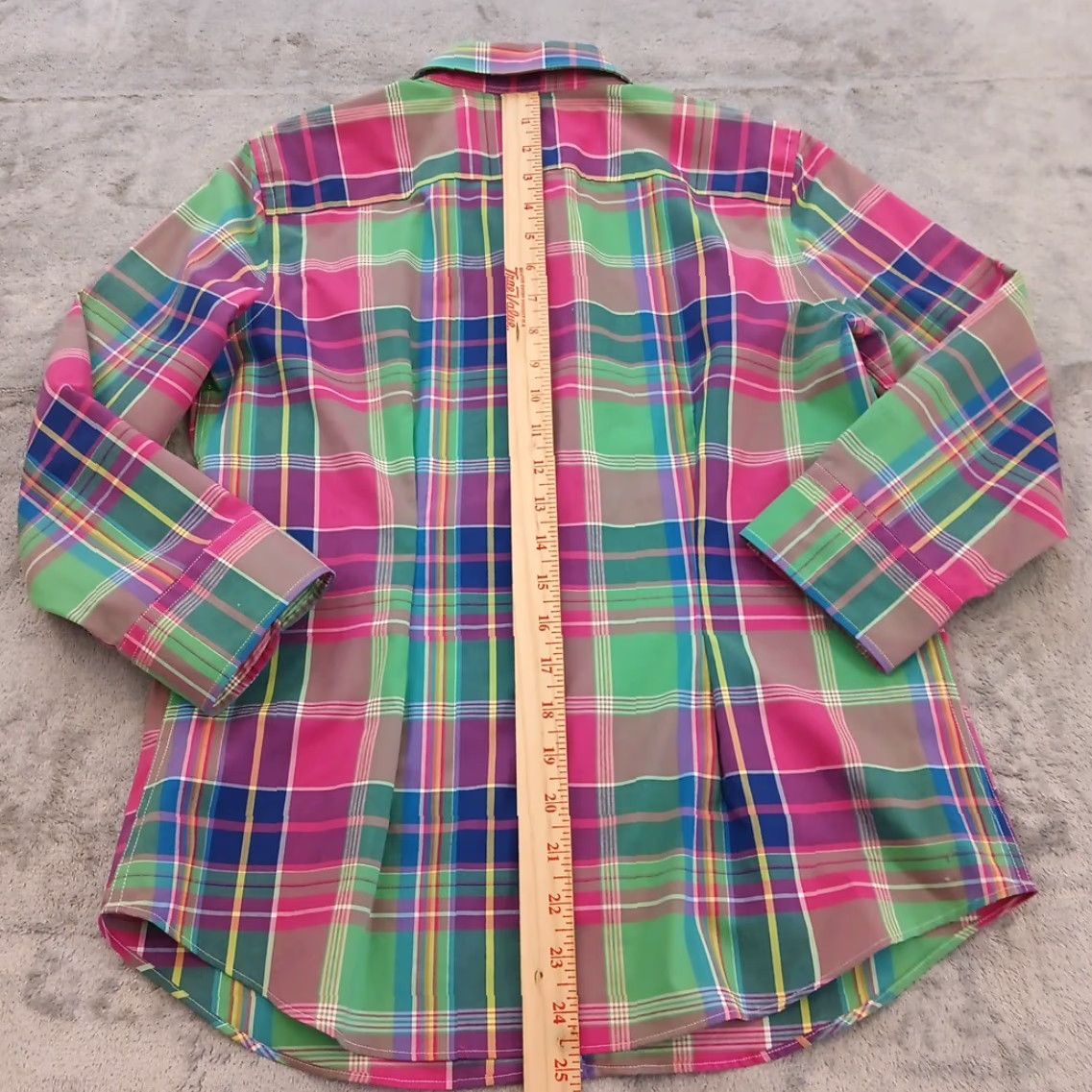 Chaps Chaps Shirt Womens Small Pink Green Plaid Long Sleeve Button Up Cotton Womens Small Pink Plaid Long Sleeve Button Up Cotton Size S / US 4 / IT 40 - 5 Thumbnail