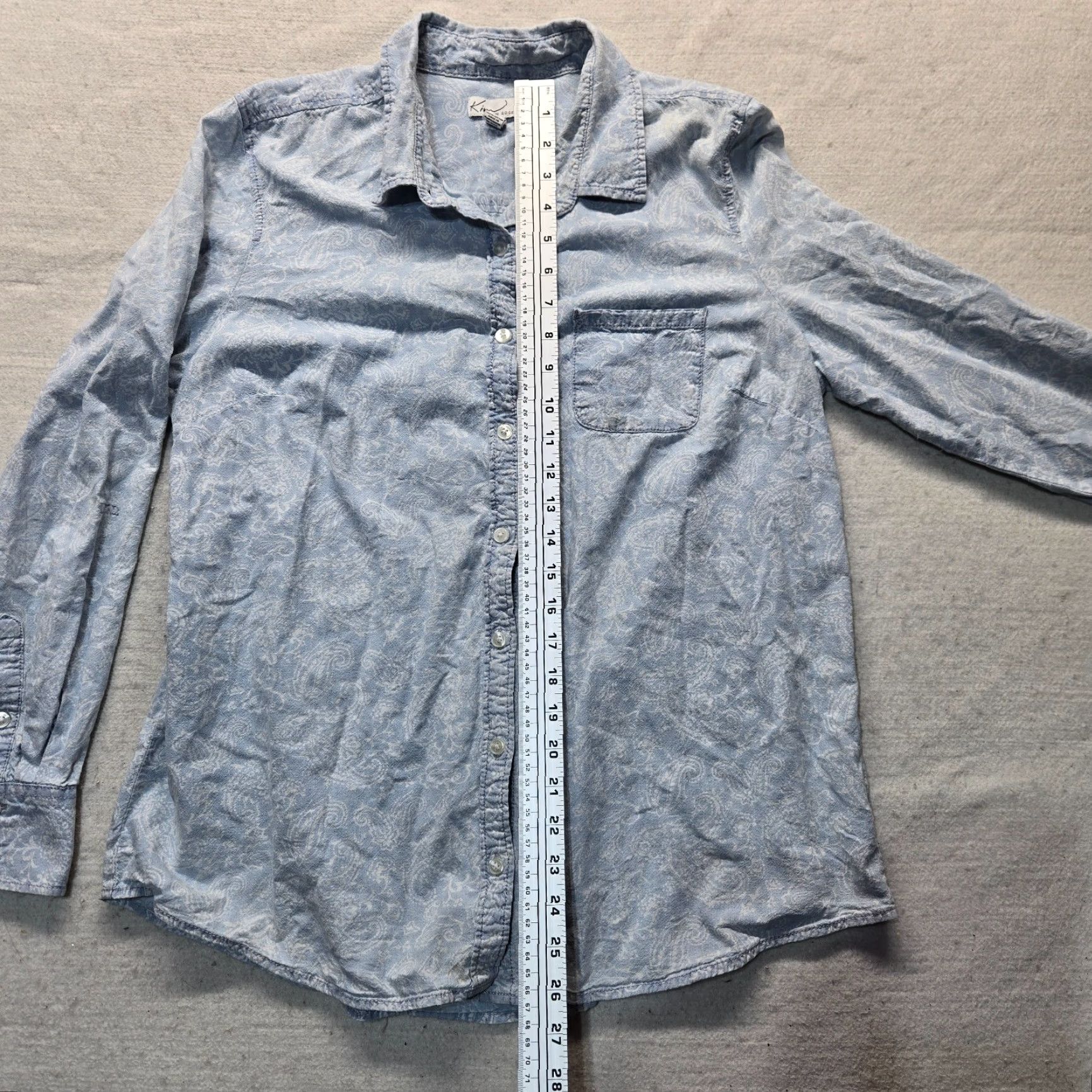 Vintage Kim Rogers Shirt Blue Paisley Button-Up Adult XL Women Size XL / US 12-14 / IT 48-50 - 6 Thumbnail