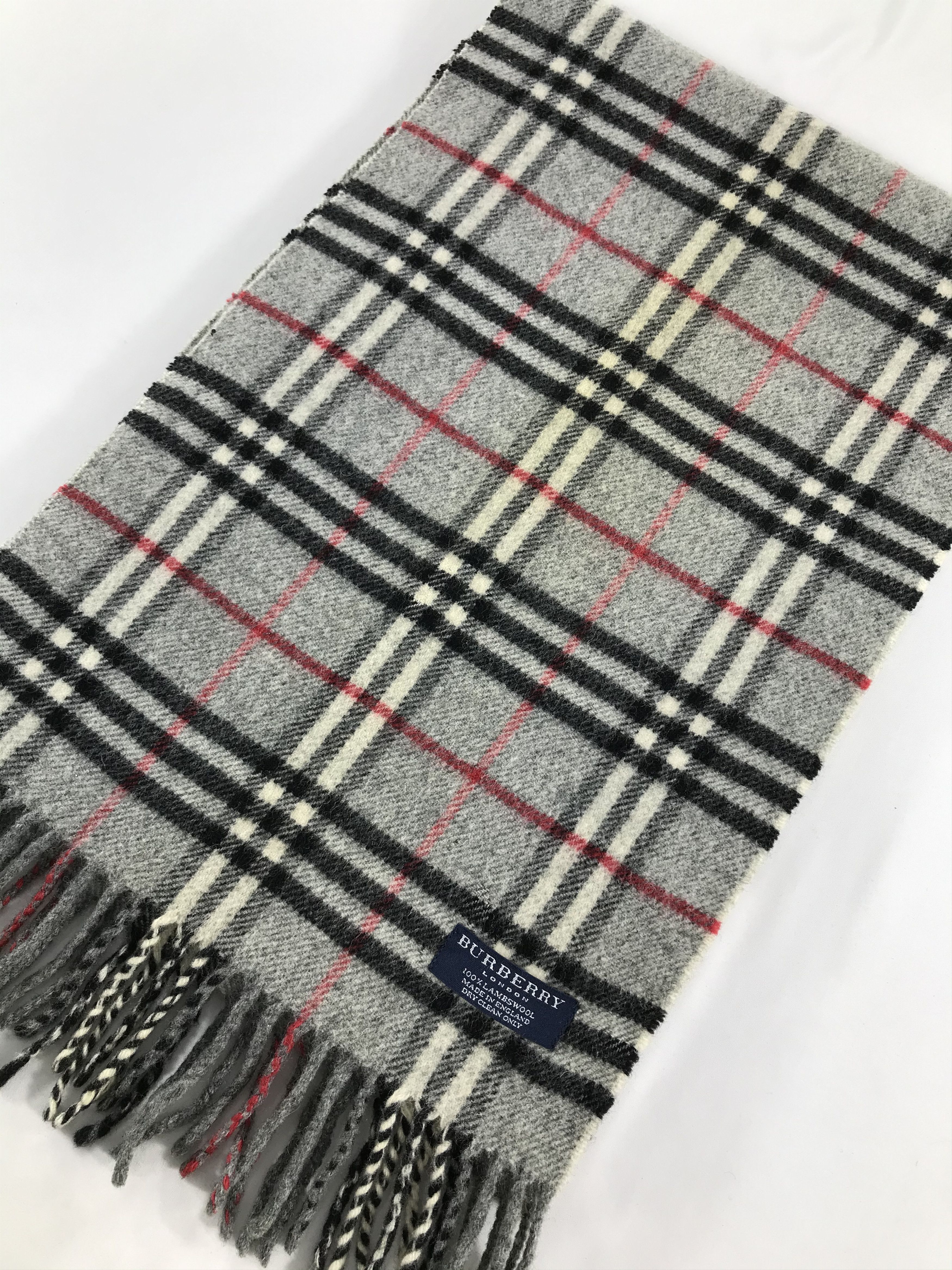 Burberry Burberrys Nova Check Grey Wool Scarf Muffler V451 Size ONE SIZE - 3 Thumbnail