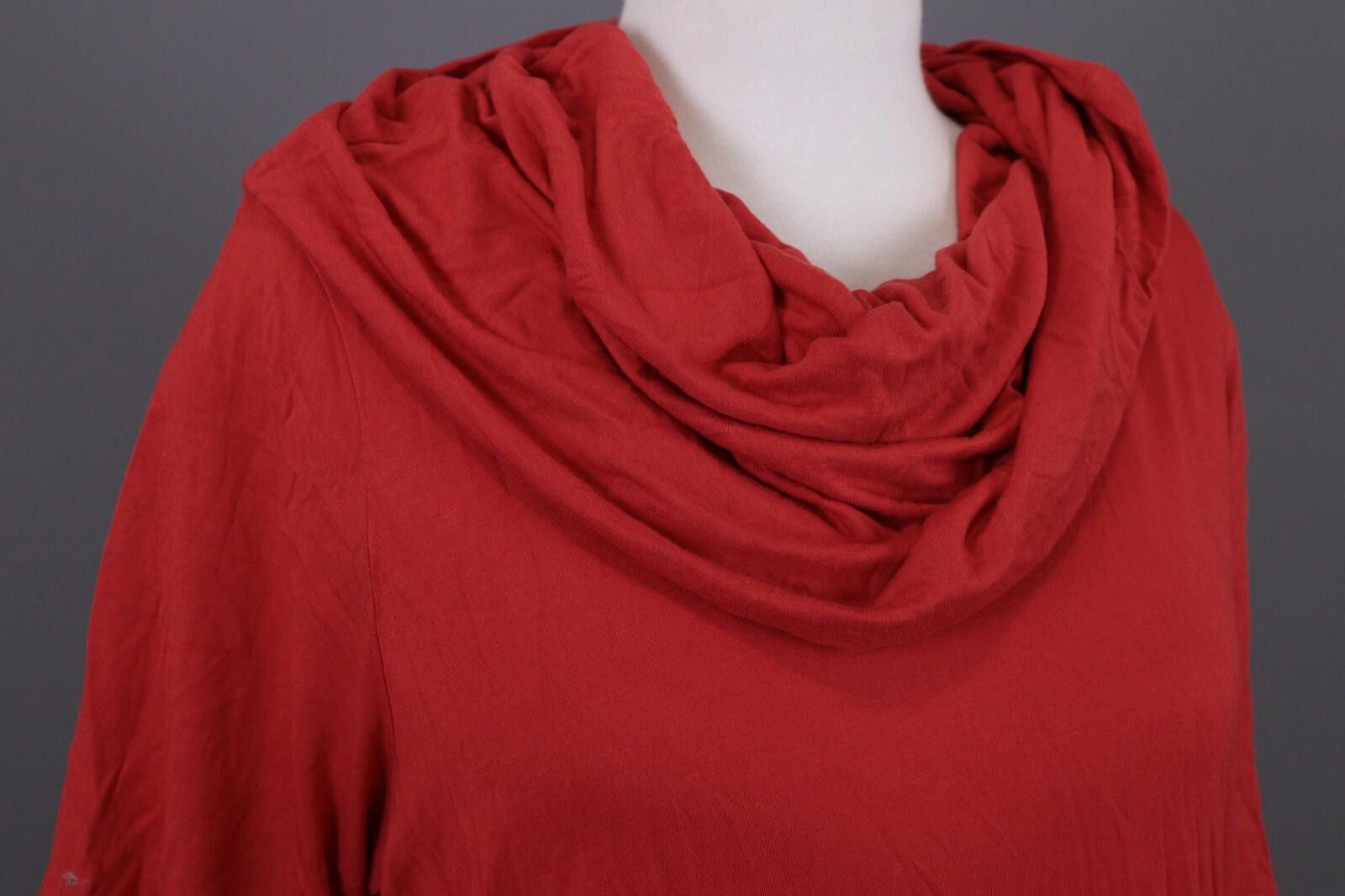Polo Ralph Lauren Laurel by Escada Red Cowl Neck Short Sleeve Summer Top Shirt Size M / US 6-8 / IT 42-44 - 6 Thumbnail