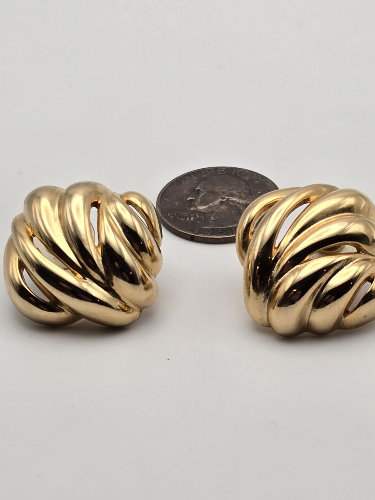 Givenchy Vintage Givenchy Gold-Tone Twist Prong Earrings Bold Twisted Size ONE SIZE - 1 Thumbnail