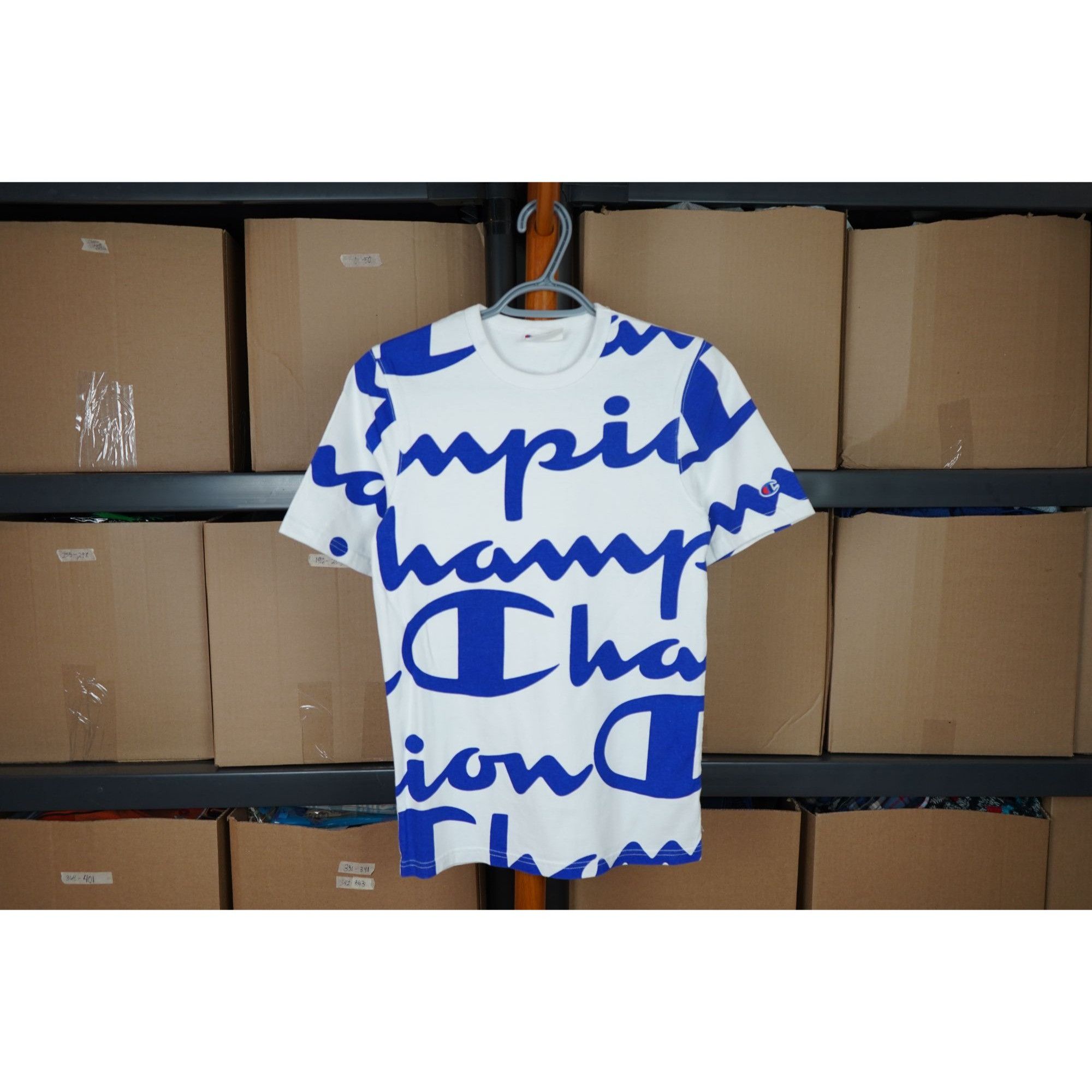 Champion Women's XS Champion White/Blue Athletic Tshirt #442 Size XS / US 0-2 / IT 36-38 - 1 Thumbnail