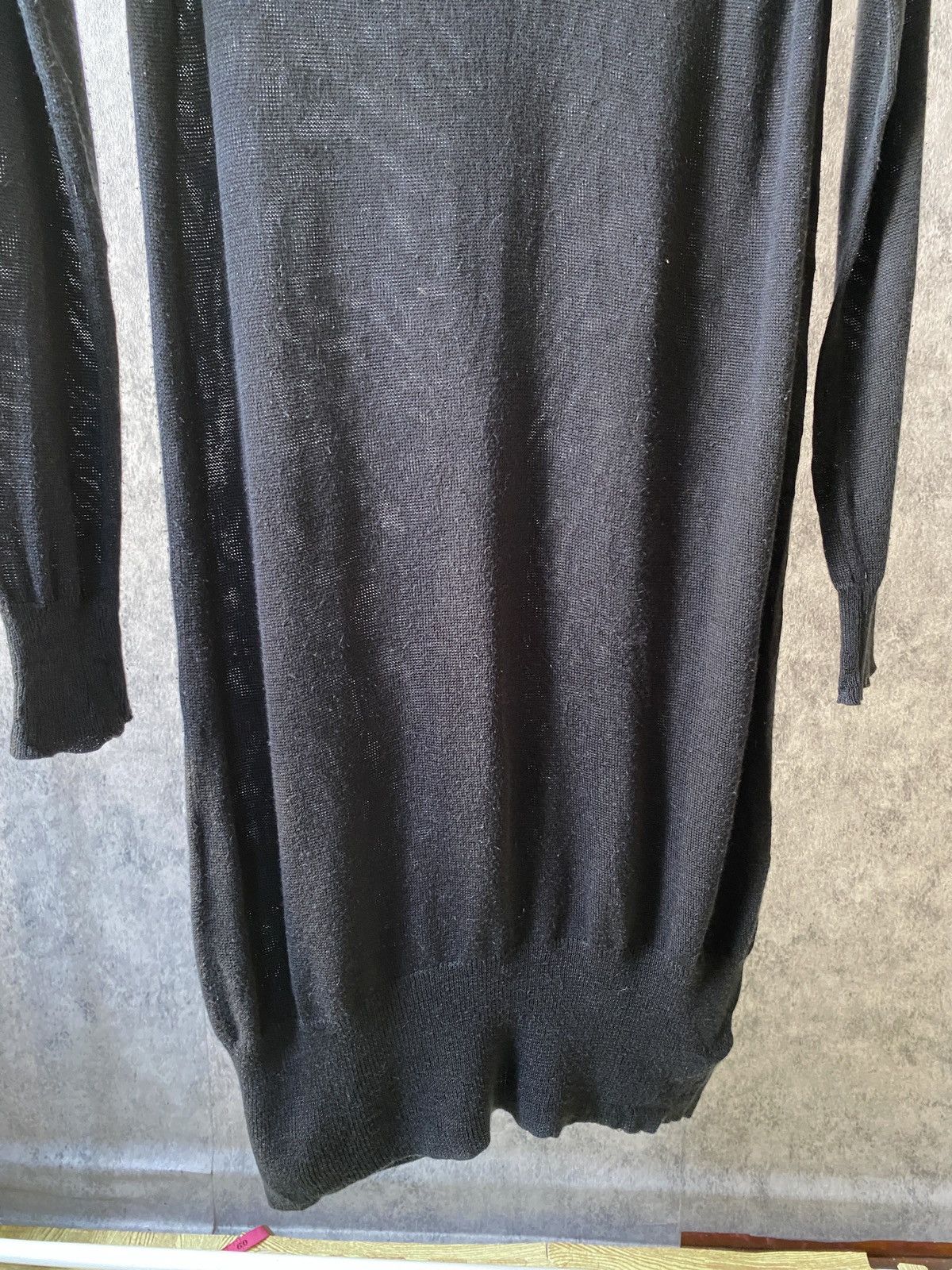 Japanese Brand × Yohji Yamamoto Yohji Yamamoto + Noir Black Long Cardigan Knitwear Size S / US 4 / IT 40 - 6 Thumbnail