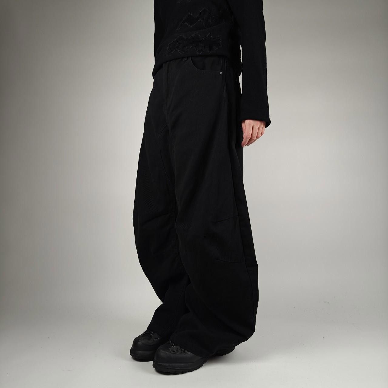 Other Japanese Black Thick Cotton Wide Leg Trousers Size US 32 / EU 48 - 5 Thumbnail