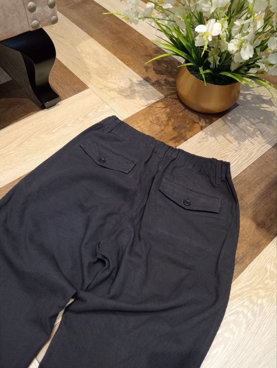 Issey Miyake VINTAGE ISSEY MIYAKE PLANTATION BLACK COTTON PANTS Size 28" / US 6 / IT 42 - 9 Thumbnail