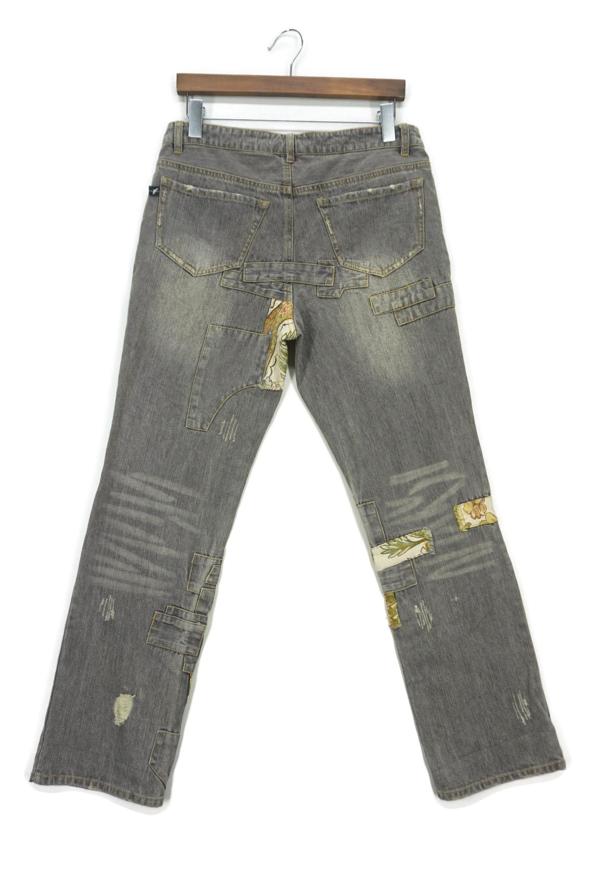 Japanese Brand Kawai Okada Jeans fit W33xL30 Low Rise Sashiko Boro Denim Size US 32 / EU 48 - 2 Thumbnail
