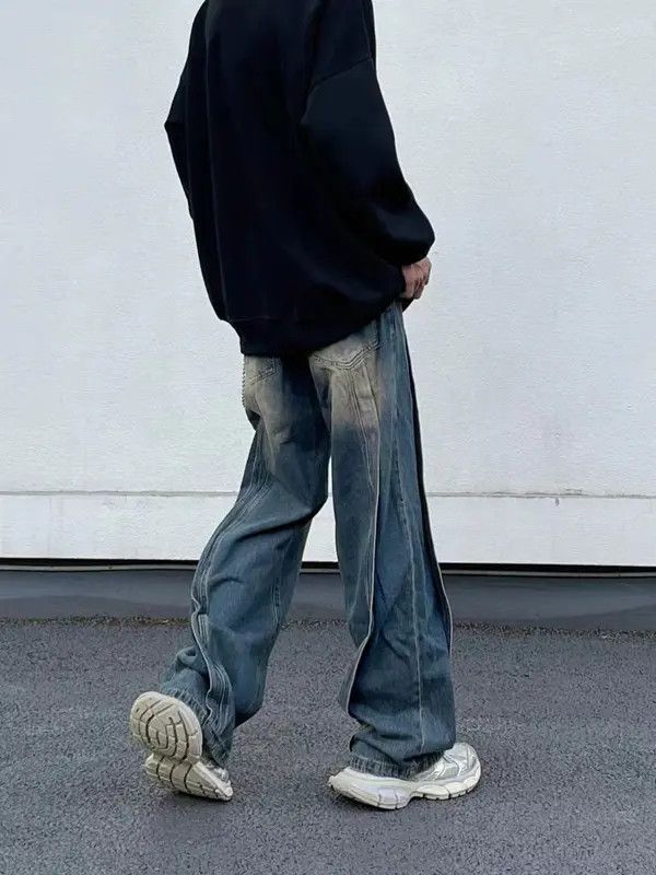 Japanese Brand Honoka x Kanon Vintage draped washed distressed loose jeans Size US 31 - 4 Thumbnail