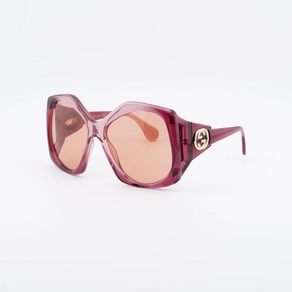 Gucci Gucci GG0875S 003 Sunglasses Burgundy Square Frame, Orange Size ONE SIZE - 9 Thumbnail