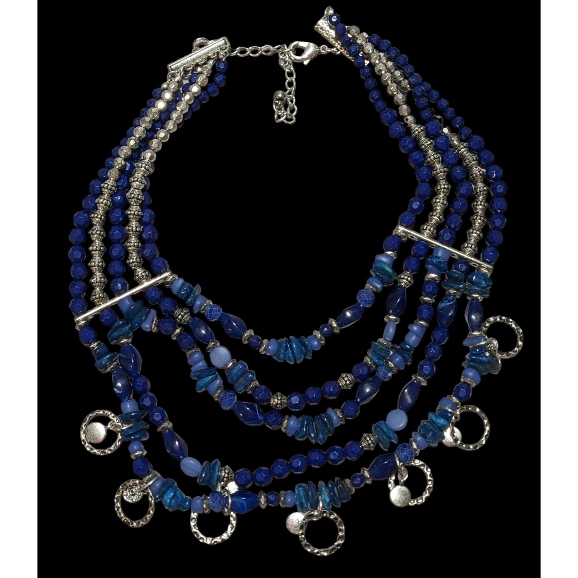 Other Silver And Blue Bohemian Bib Necklace Size ONE SIZE - 1 Thumbnail