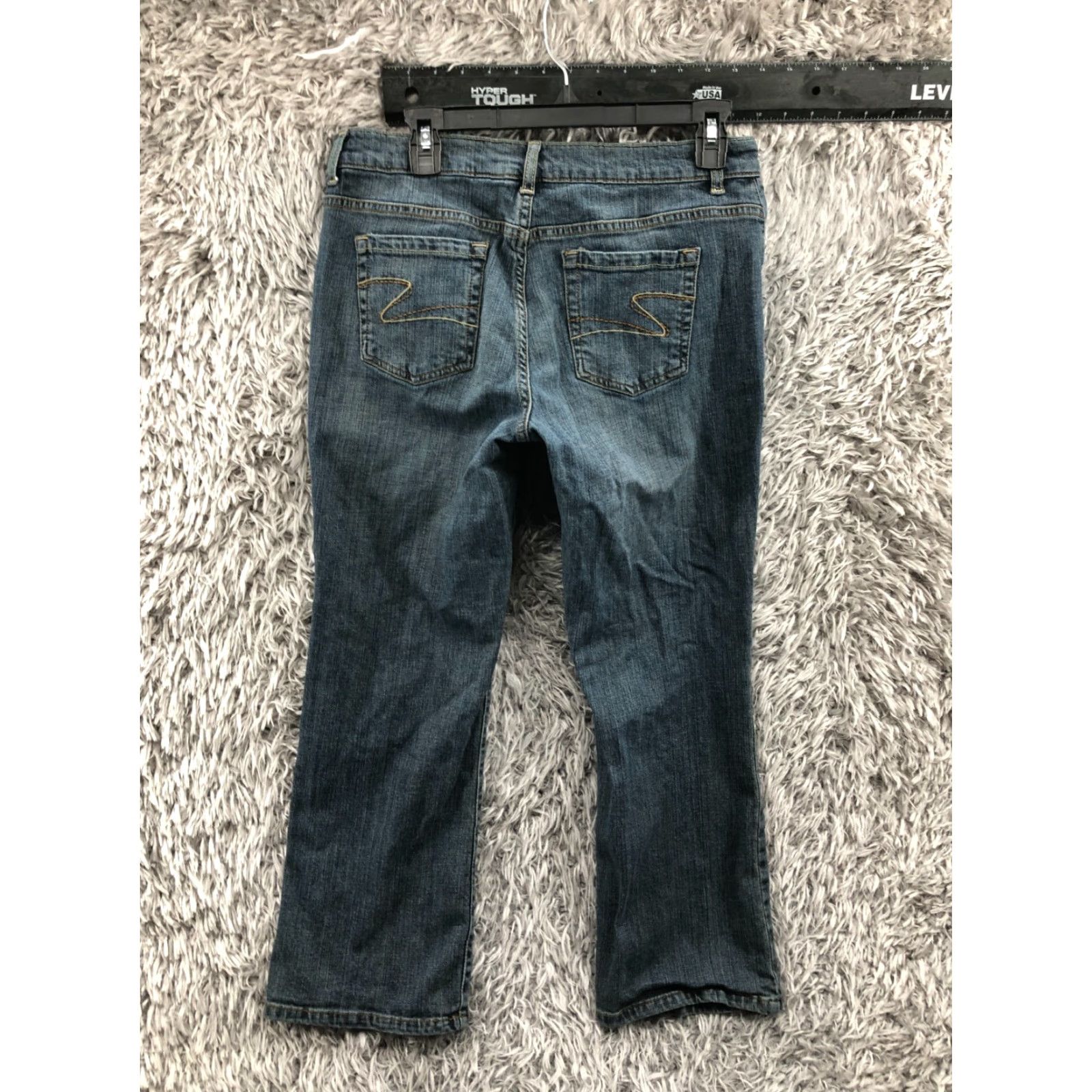 CO Liz & Co Jeans 12P Petite Womens Medium Wash Blue Stretch Cropped Regular Fit 5-Pocket Denim Casual Pants Womens Size 34" / US 12 / IT 48 - 5 Thumbnail