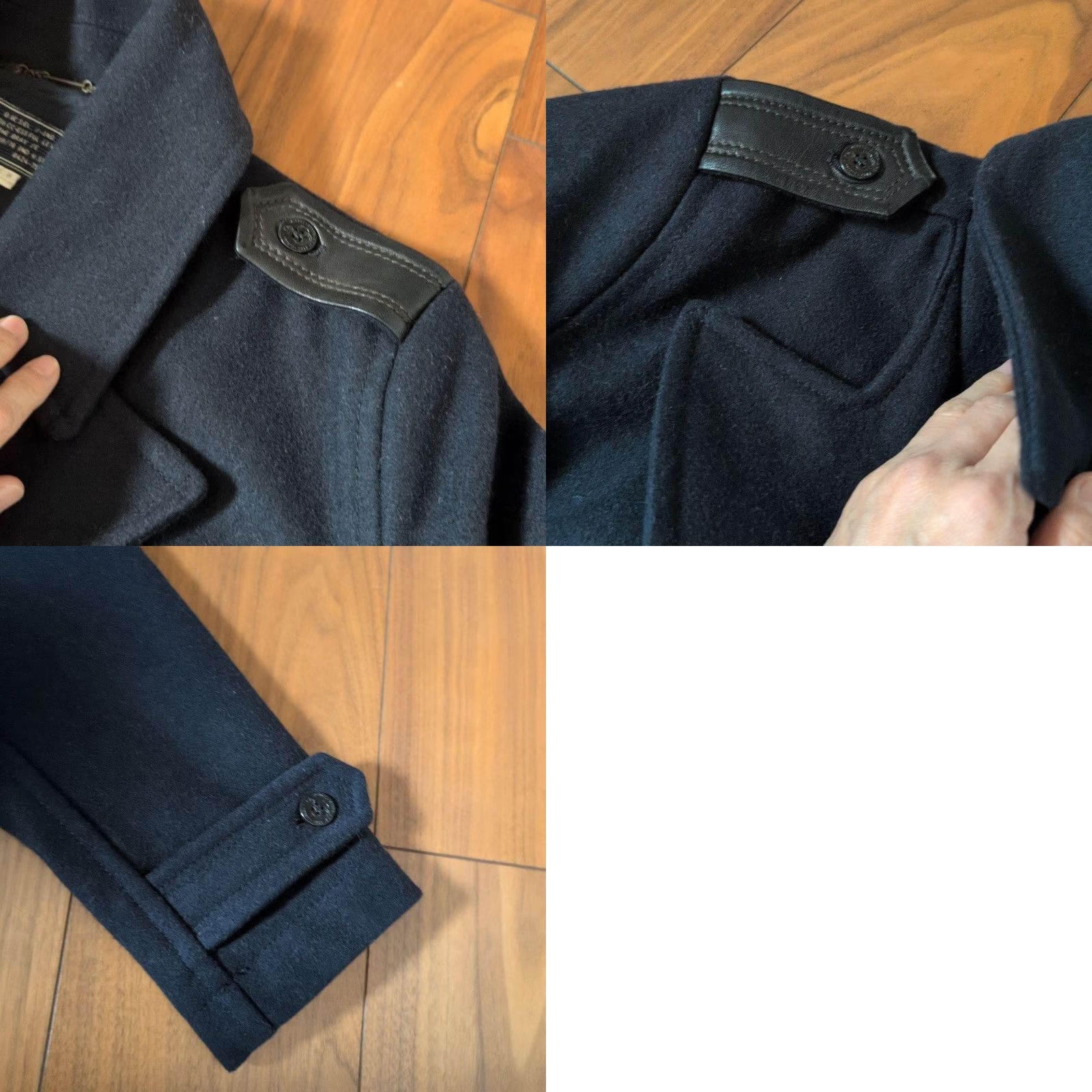 Diesel Diesel Coat Navy Leather Trim M Used Japan Women Wool Blend Casual Coat Size US M / EU 48-50 / 2 - 8 Thumbnail