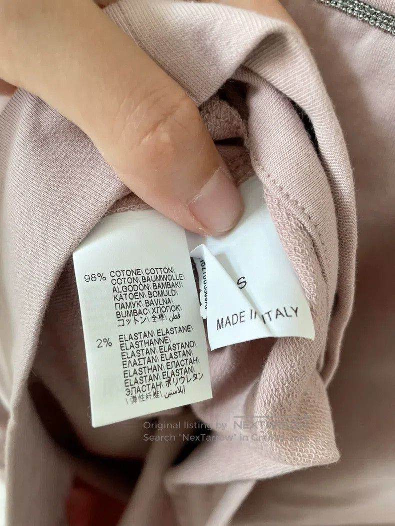 Brunello Cucinelli Brunello Cucinelli Light pink cotton beaded round-neck hoo Size S / US 4 / IT 40 - 4 Thumbnail