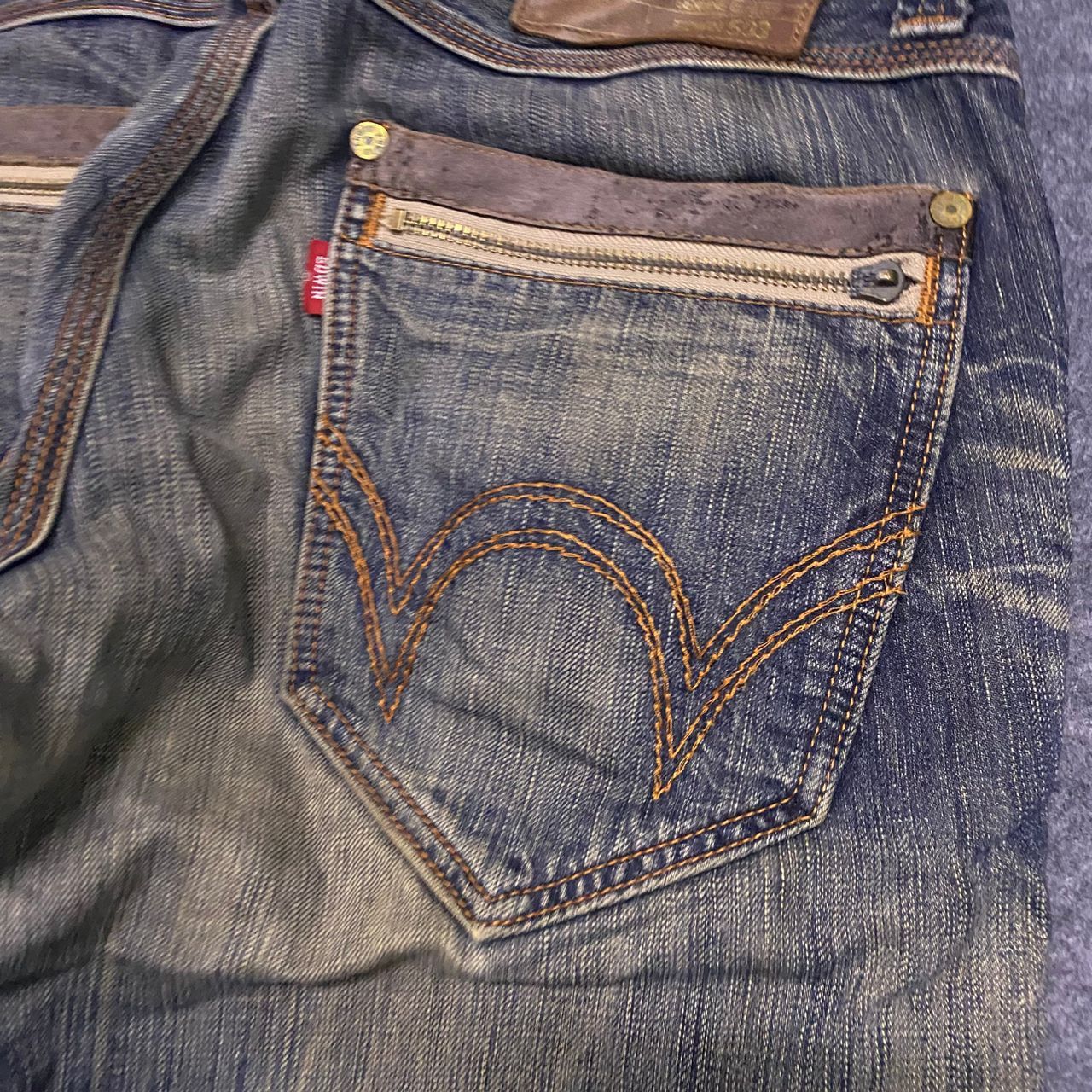 Edwin 💥Best Offer💥Vintage Edwin Blue Trip Distressed Denim Size US 36 / EU 52 - 11 Thumbnail