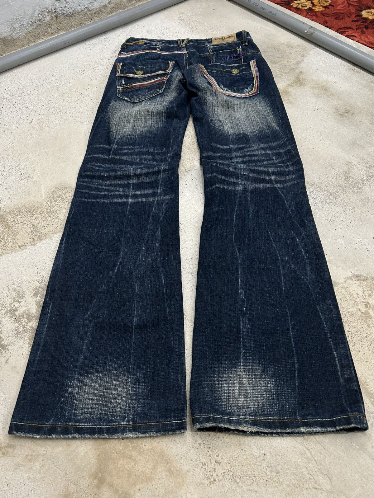 If Six Was Nine Super Flare Swell N Denim Japan Mud Washed Whisker Low Rise Size US 31 - 2 Thumbnail
