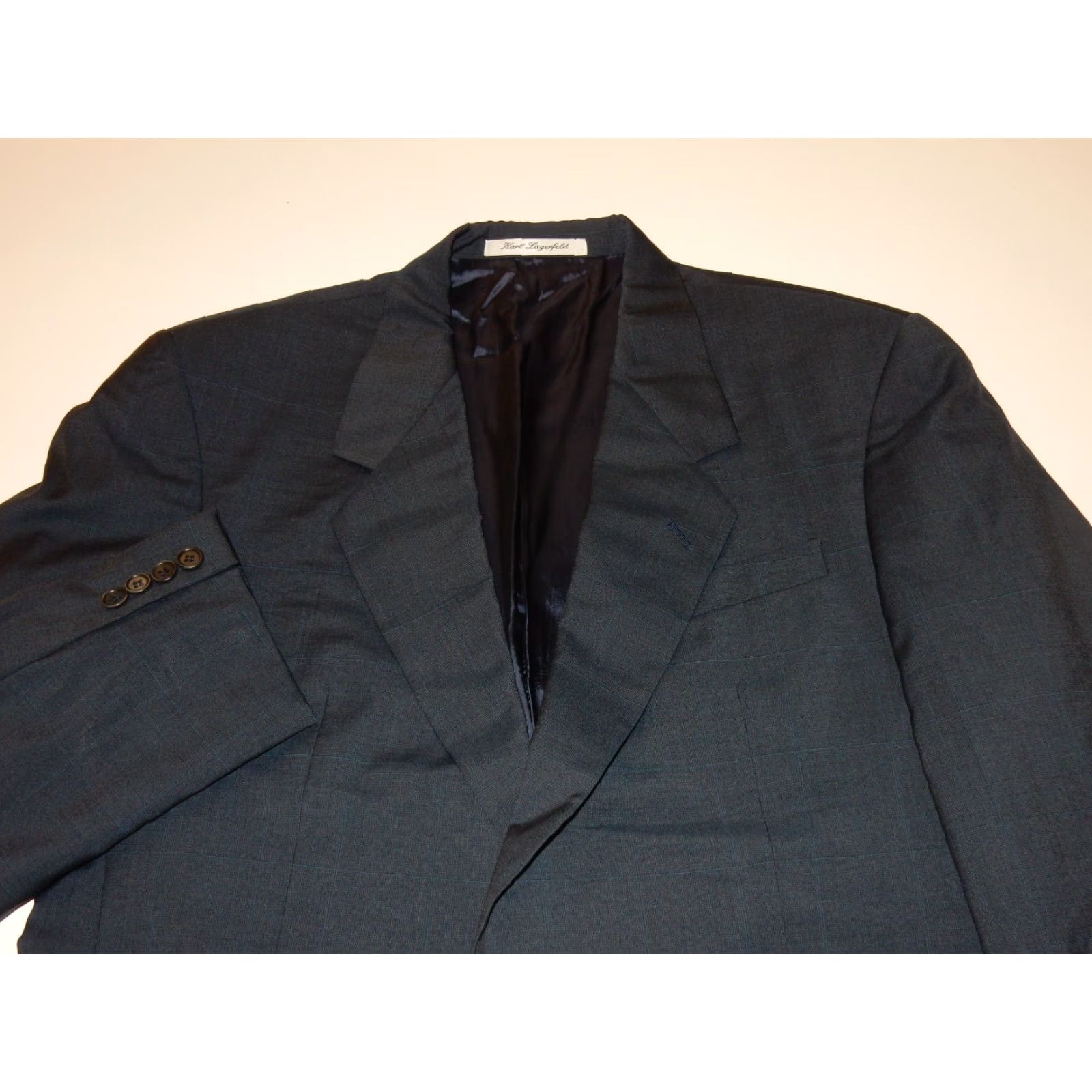 Karl Lagerfeld VINTAGE Karl Lagerfeld Men's Blazer Sport Coat Jacket Size 40R Wool Blue Size 40R - 2 Thumbnail