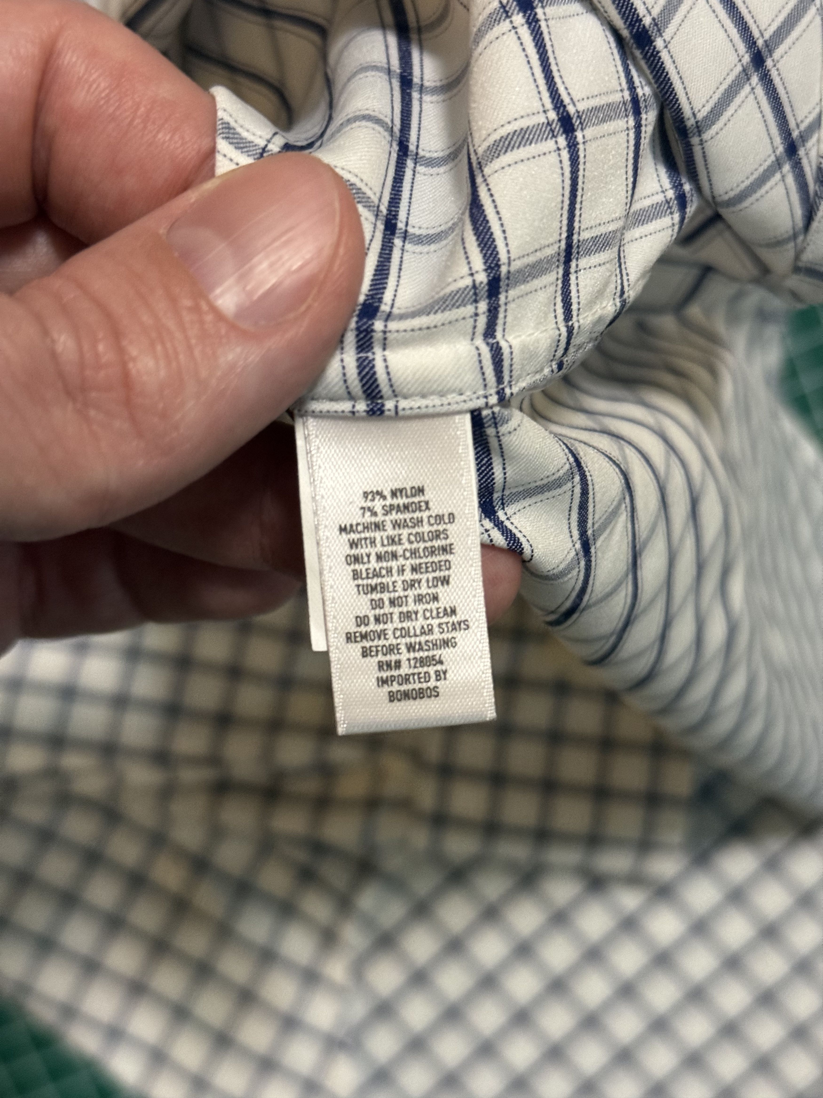 Bonobos Bonobos Slim Fit Checked Blue/White Button Up Size US L / EU 52-54 / 3 - 4 Thumbnail
