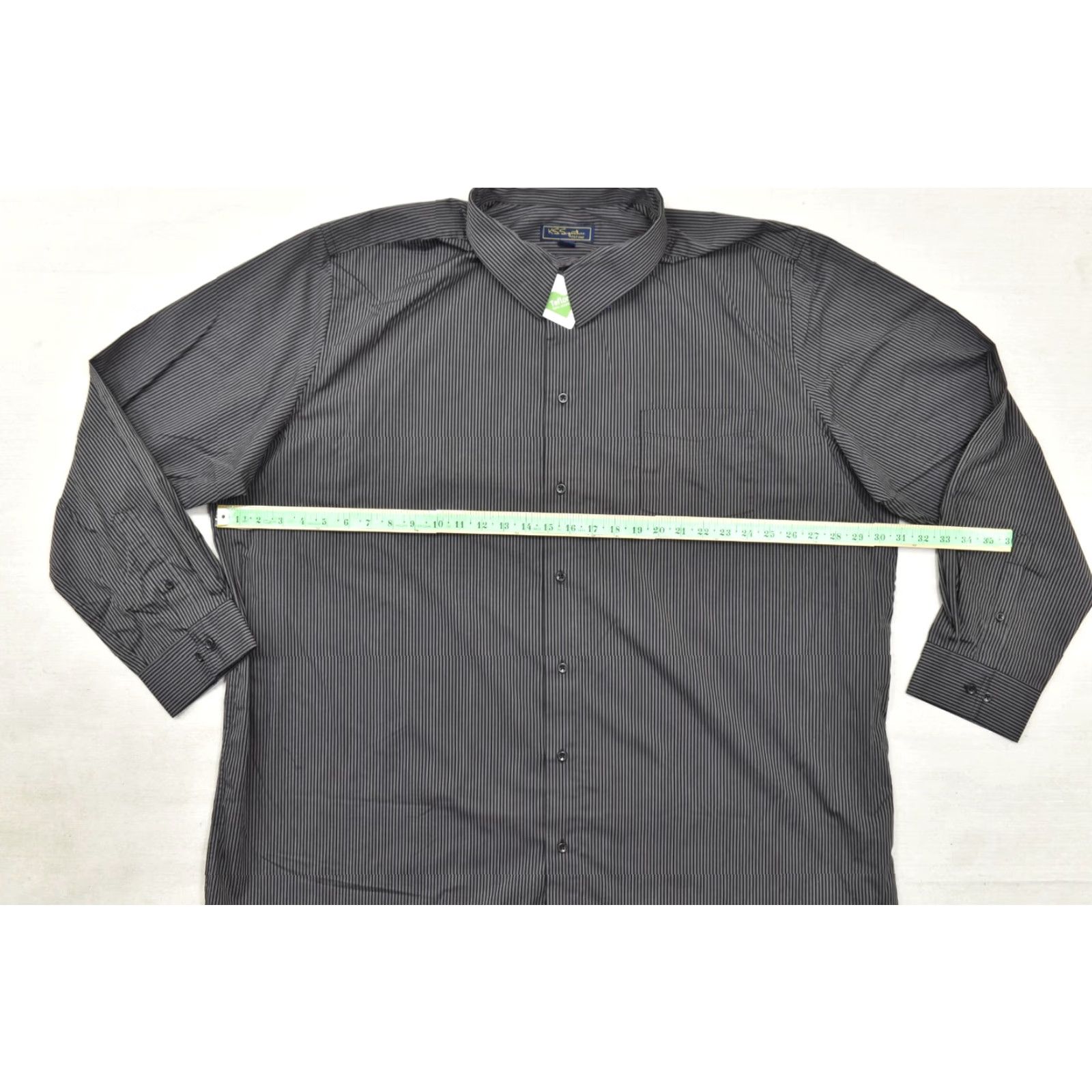 Vintage KSS Signature Shirt Men 20 37/8 Tall Button-Down Black Gray Striped Cotton Blend Dress Shirt Mens Big & Tall Size US XXL / EU 58 / 5 - 3 Thumbnail