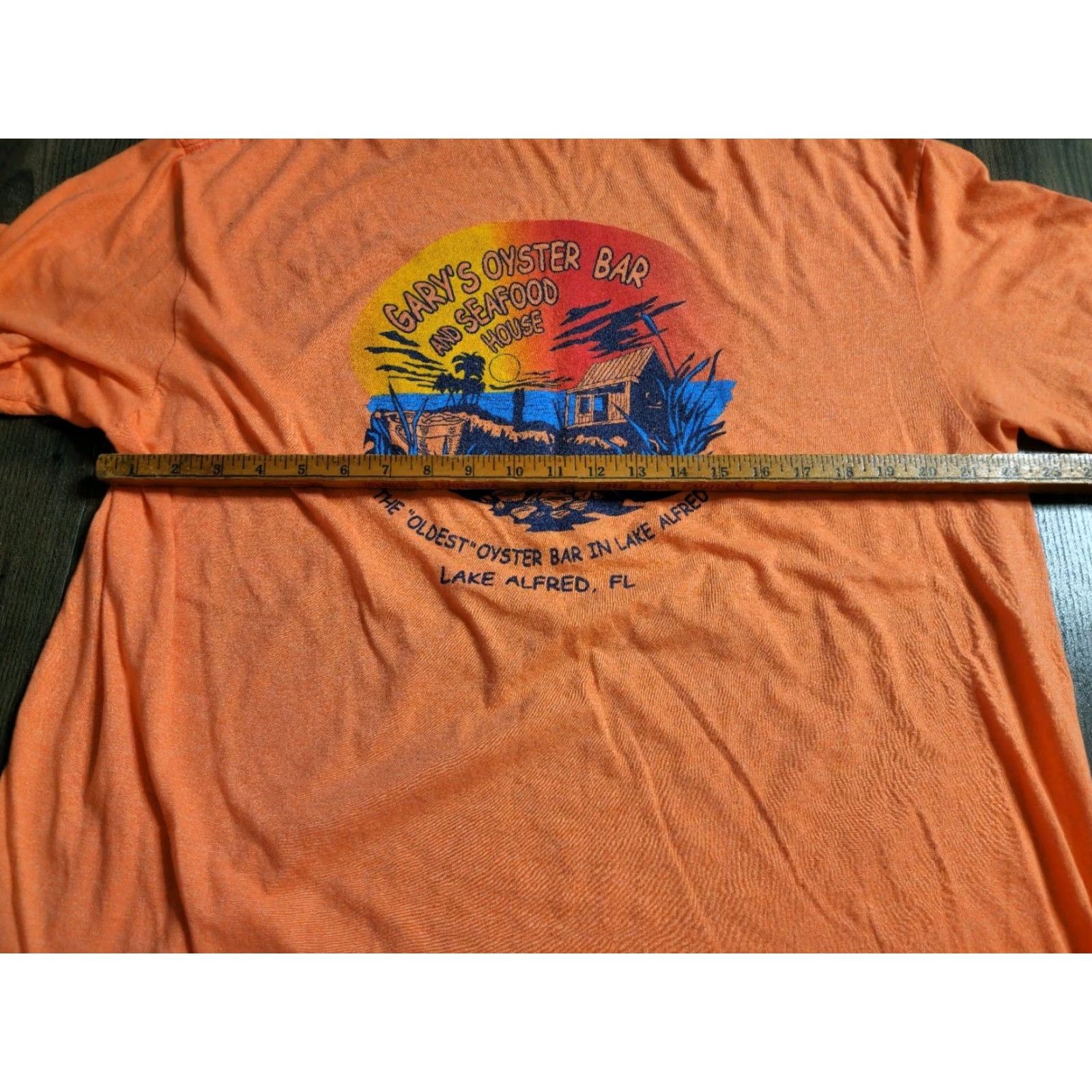 Gildan Mens 2XL Gary's Oyster Bar T Shirt Double Sided Lake Alfred FL Eat Em Raw Size US XXL / EU 58 / 5 - 3 Thumbnail