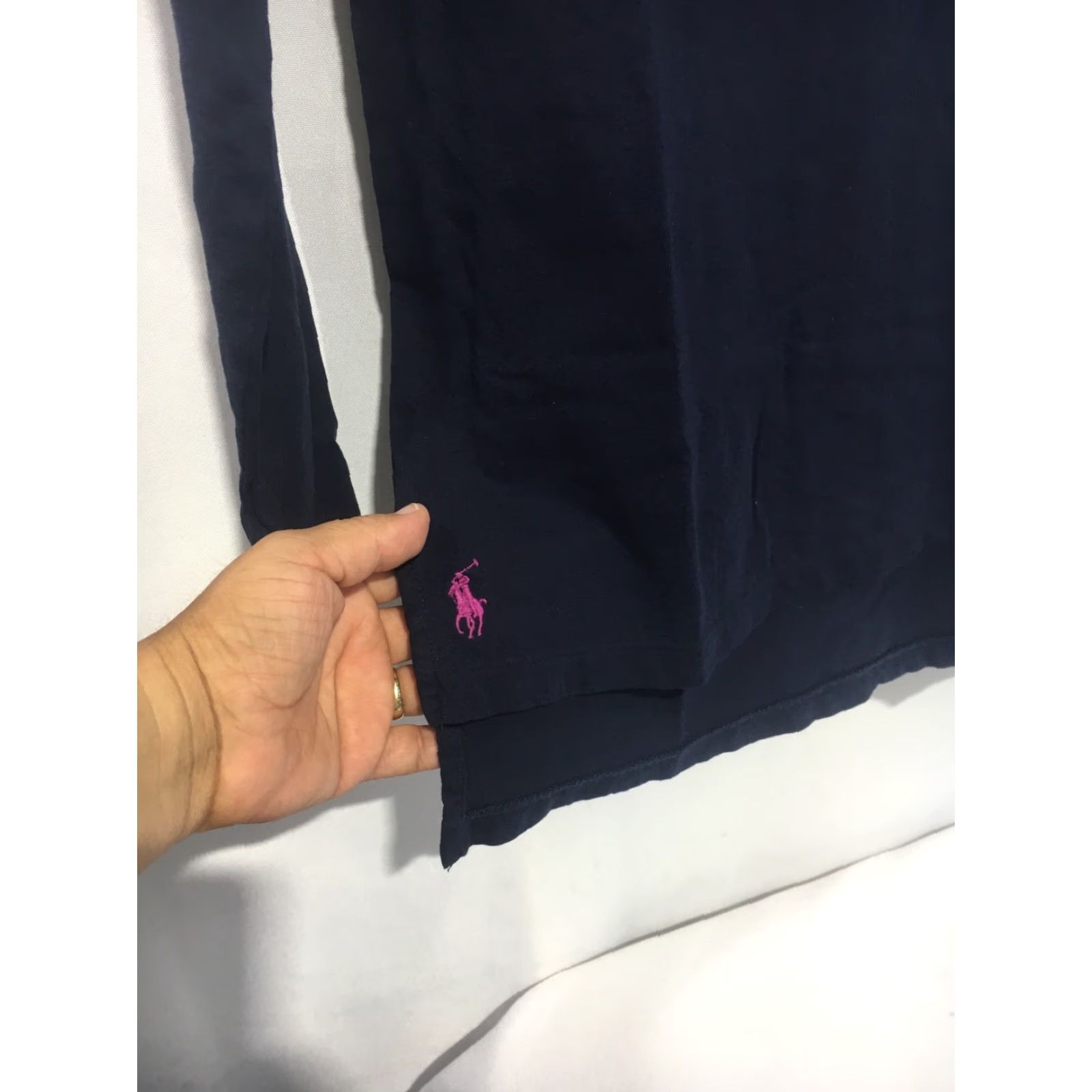 Polo Ralph Lauren Ralph Lauren Sport Shirt Women S Navy Long Sleeve V Neck Crew Neck Cotton Logo Striped Casual T-Shirt Size S / US 4 / IT 40 - 2 Thumbnail