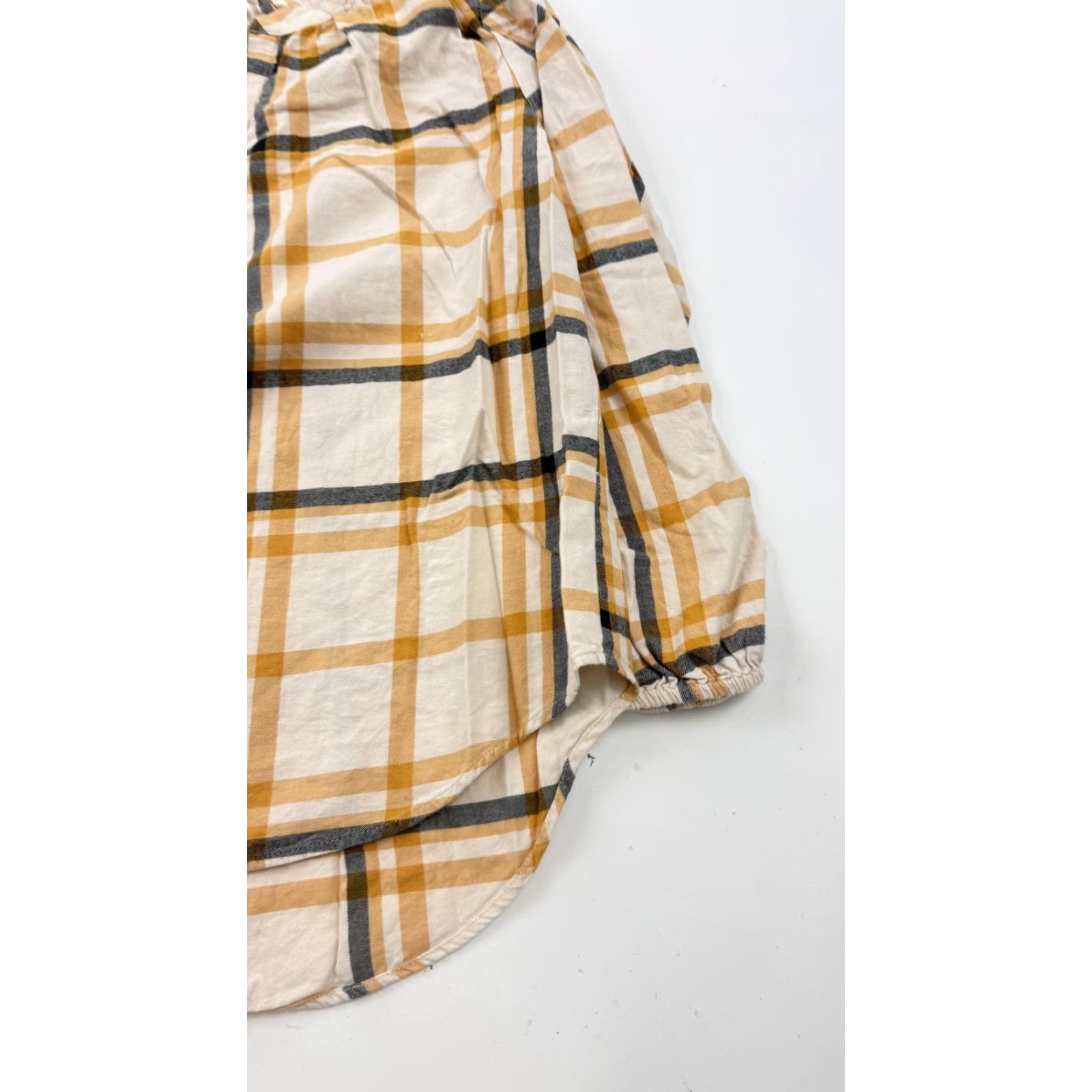 Loft Loft Shirt Womens Small Yellow Plaid Long Sleeve Peasant Blouse Top Size S / US 4 / IT 40 - 2 Thumbnail