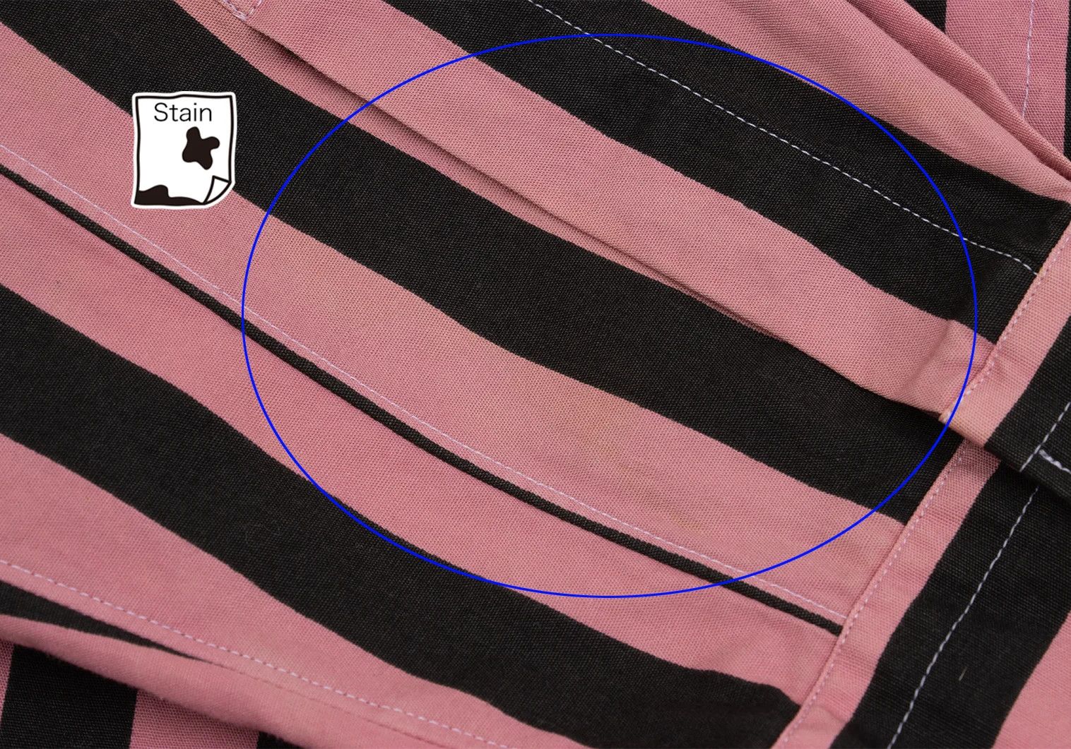 Comme des Garcons Homme Plus Bold Stripe Frill Detail Shirt in Pink and Black, Size M Size US M / EU 48-50 / 2 - 9 Thumbnail