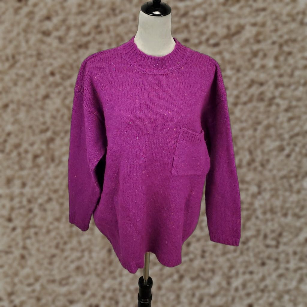 Vintage Laura Peterson Sweater Womens XL Purple Tight-Knit Long Sleeve Casual Pullover 80s 90s Classic Size XL / US 12-14 / IT 48-50 - 1 Thumbnail