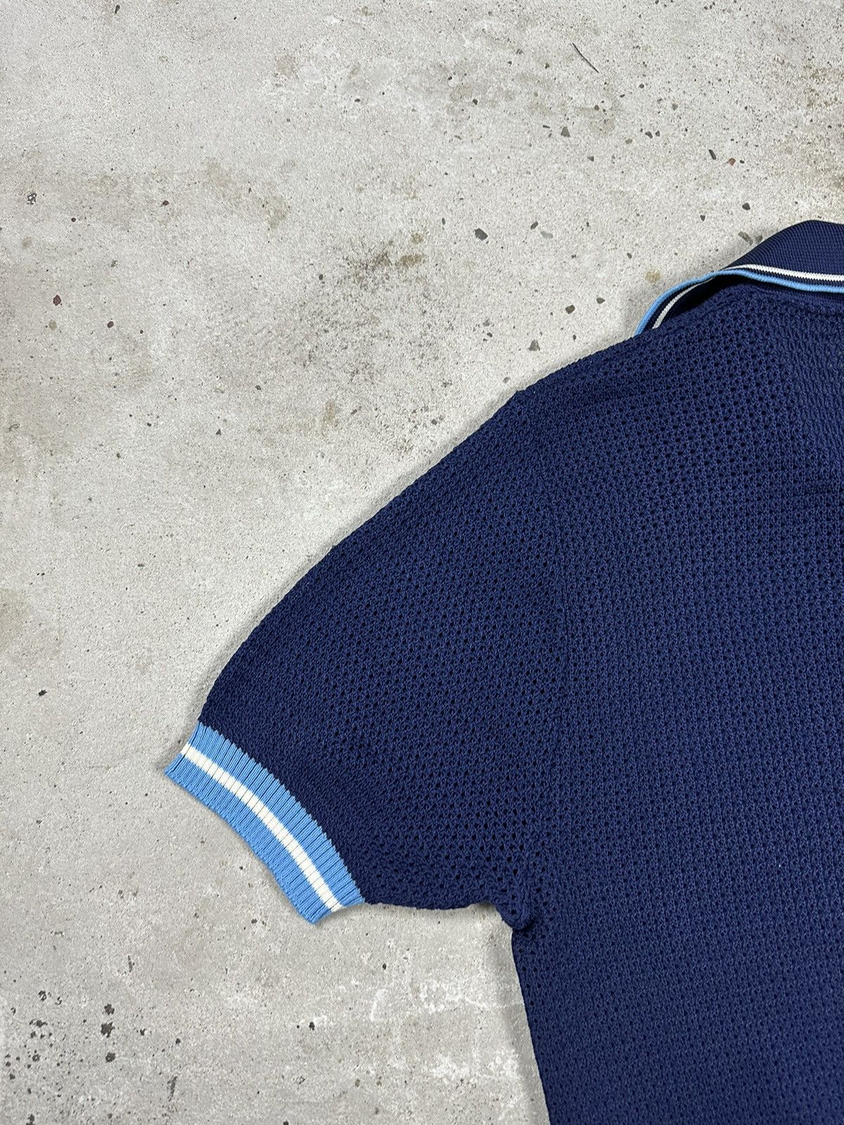Japanese Brand × Vintage Vintage 90s Old Money Style Short Sleeve Mesh Polo Sweater Size US M / EU 48-50 / 2 - 8 Thumbnail