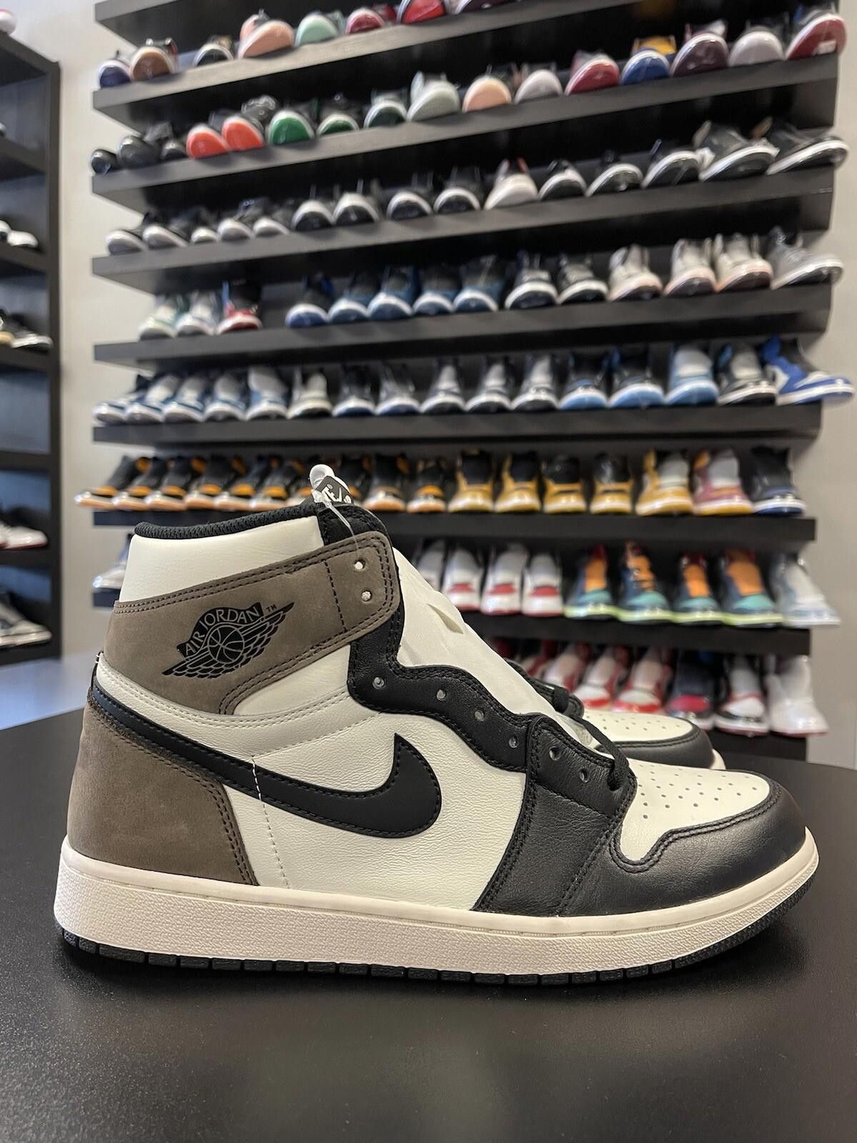 Jordan Brand Size 12 - Nike Air Jordan 1 Retro High Top Sail Black Mocha Size US 12 / EU 45 - 1 Thumbnail