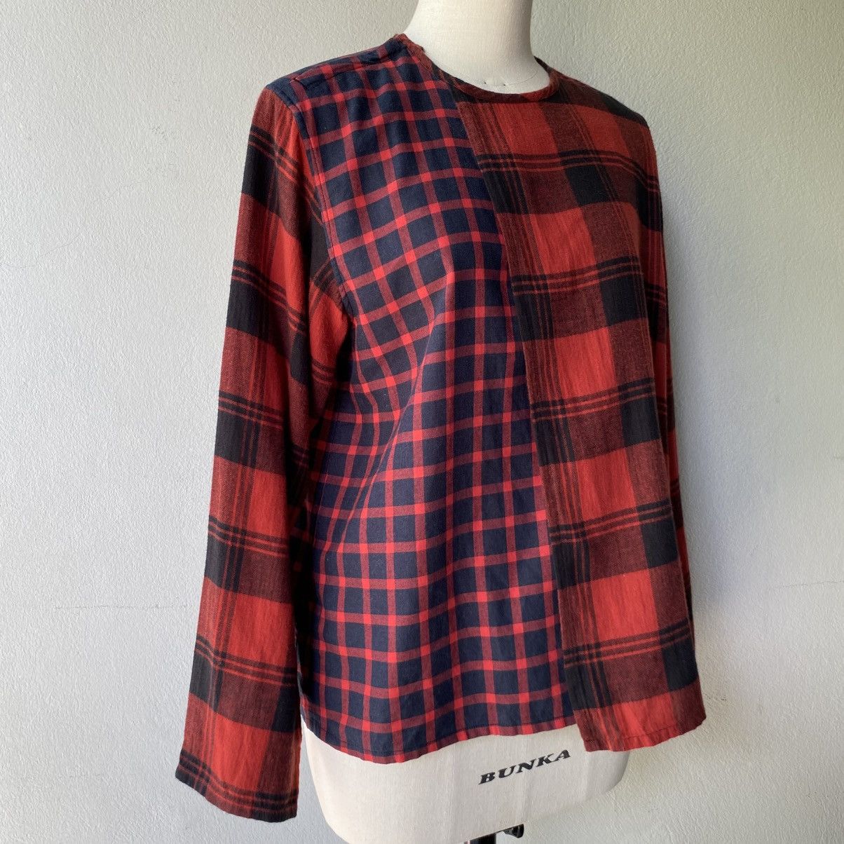 Zucca Zucca Red and Black Patchwork Plaid Long Sleeve Shirt Size M / US 6-8 / IT 42-44 - 13 Thumbnail