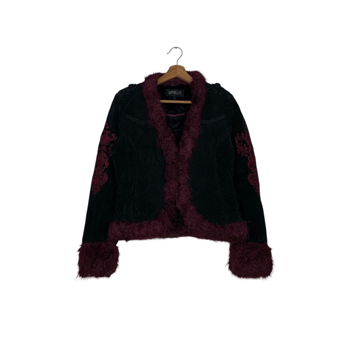 Wilsons Leather WILSONS LEATHER Fur Lined Suede Jacket Crop Jacket #2166-C95 Size S / US 4 / IT 40 - 1 Thumbnail