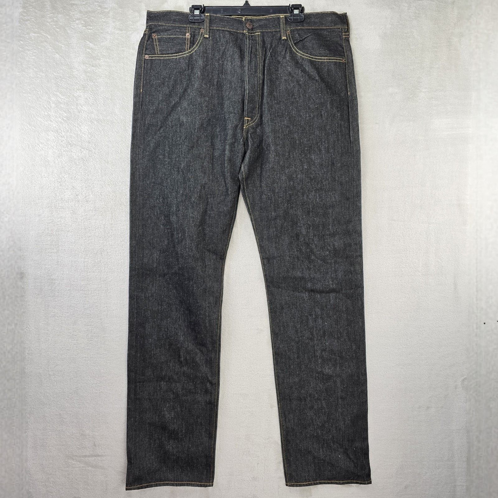 Levi's Levis 501 Jeans 40x38 Black Denim Straight Leg Button Fly Size US 40 / EU 56 - 2 Thumbnail