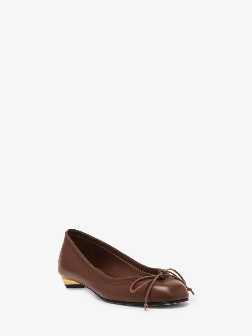 Alexander McQueen o1w1db10925 Armadillo Ballet Flat in Brown/Walnut Size US 6 / IT 36 - 2 Thumbnail
