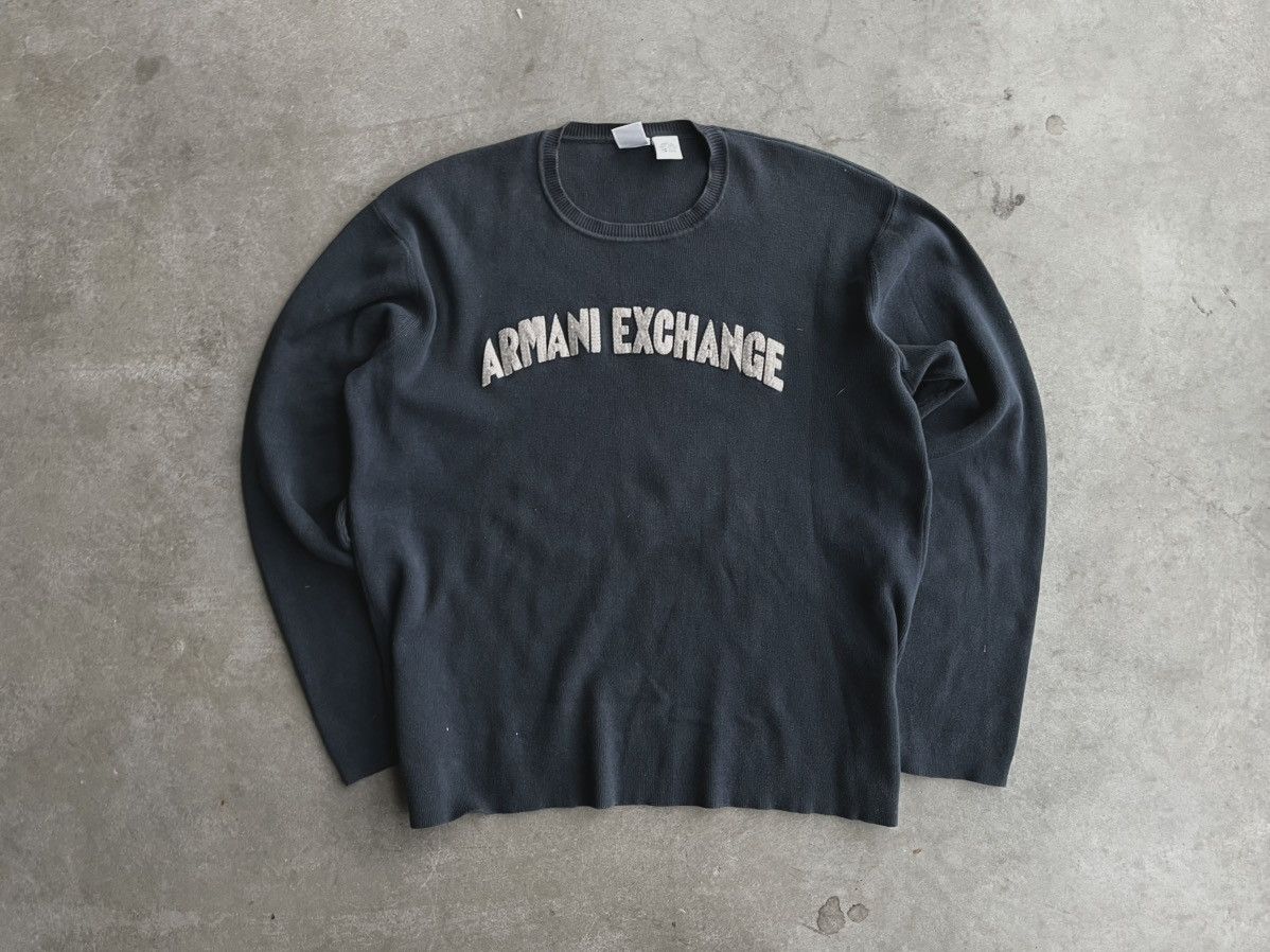 Armani × Armani Exchange Vintage knit Armani exchange navy blue sweater Size US M / EU 48-50 / 2 - 1 Thumbnail