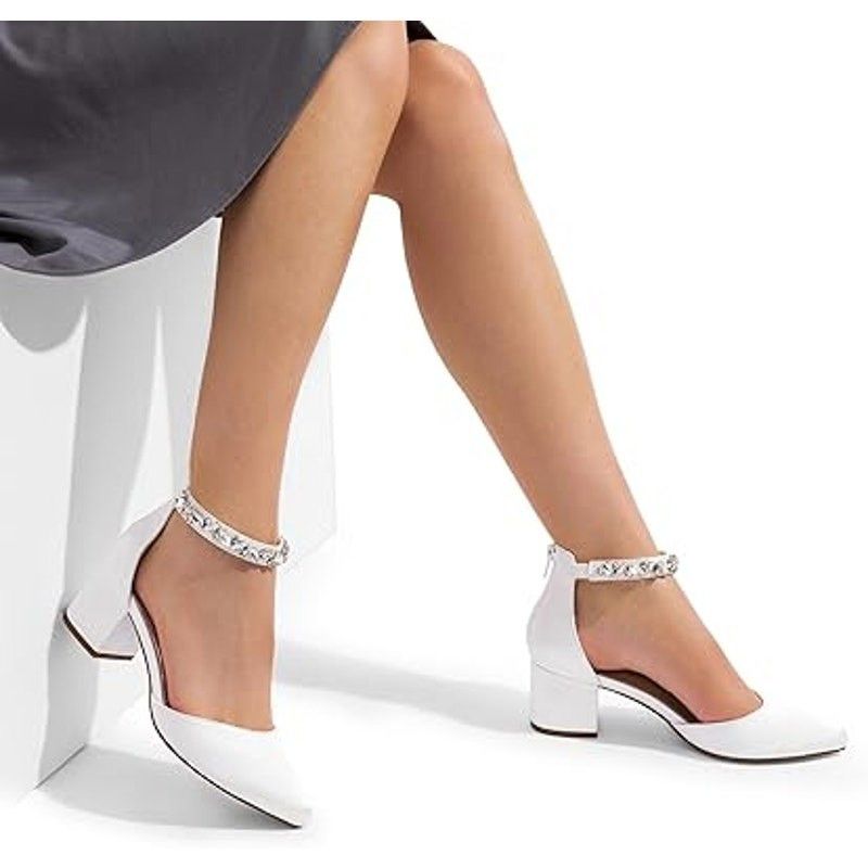 Other Dream Pairs Womens 9 White Satin Pointy Toe 2.25" Heel Shoes Size ONE SIZE - 6 Thumbnail
