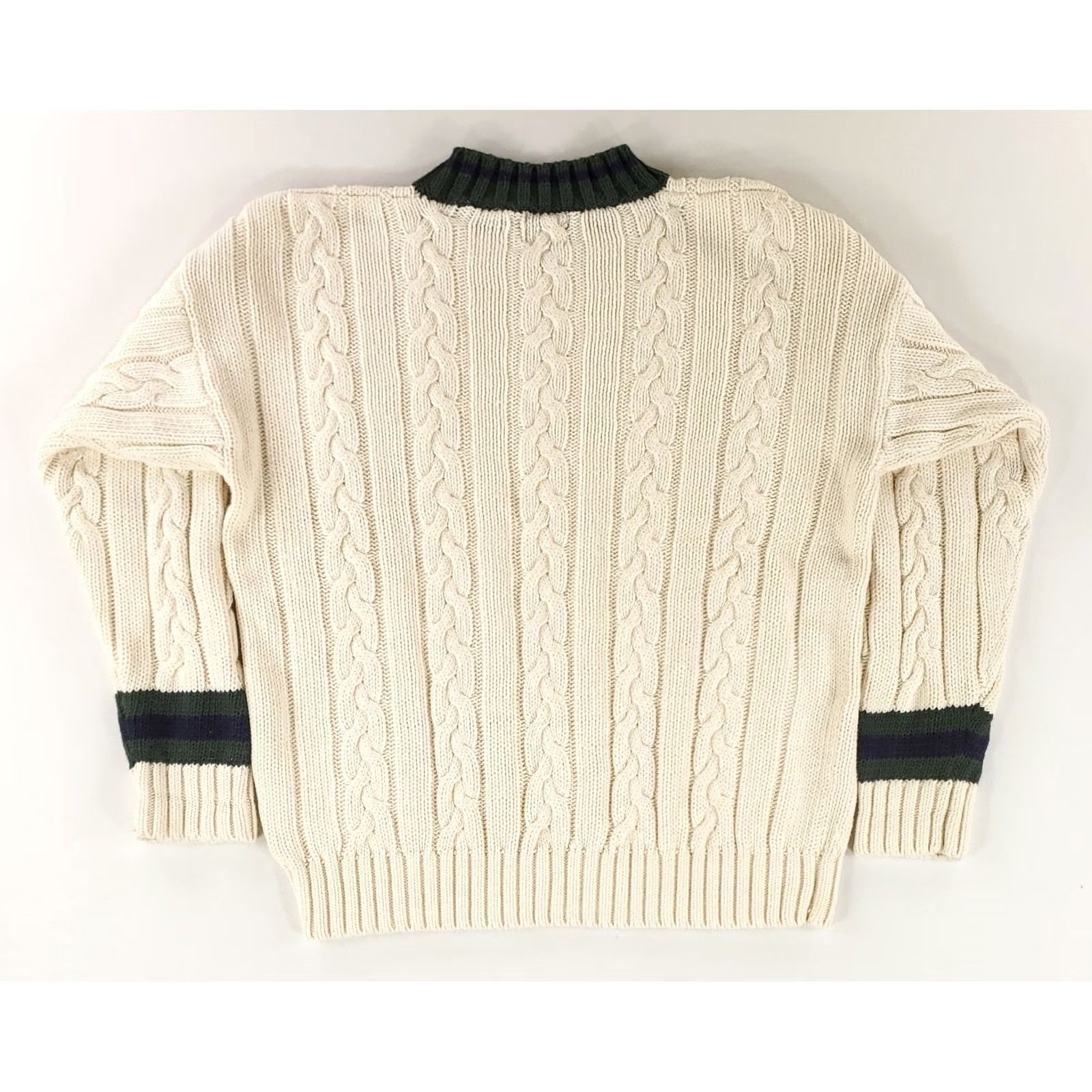Gap VINTAGE Gap Sweater 90s Cable-Knit Crew Neck Ramie Cotton White Mens M Crew Neck Pullover Knit Size US M / EU 48-50 / 2 - 5 Thumbnail