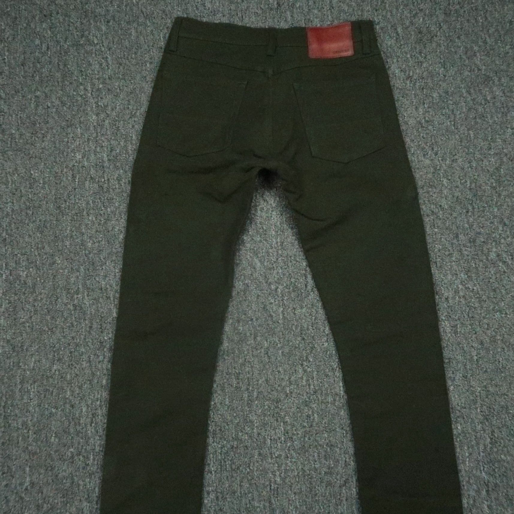 Gustin Gustin Pants Mens 29x30 Olive Green 5-Pocket Trouser Slim Fit Wool Nylon Chino Size US 29 - 4 Thumbnail