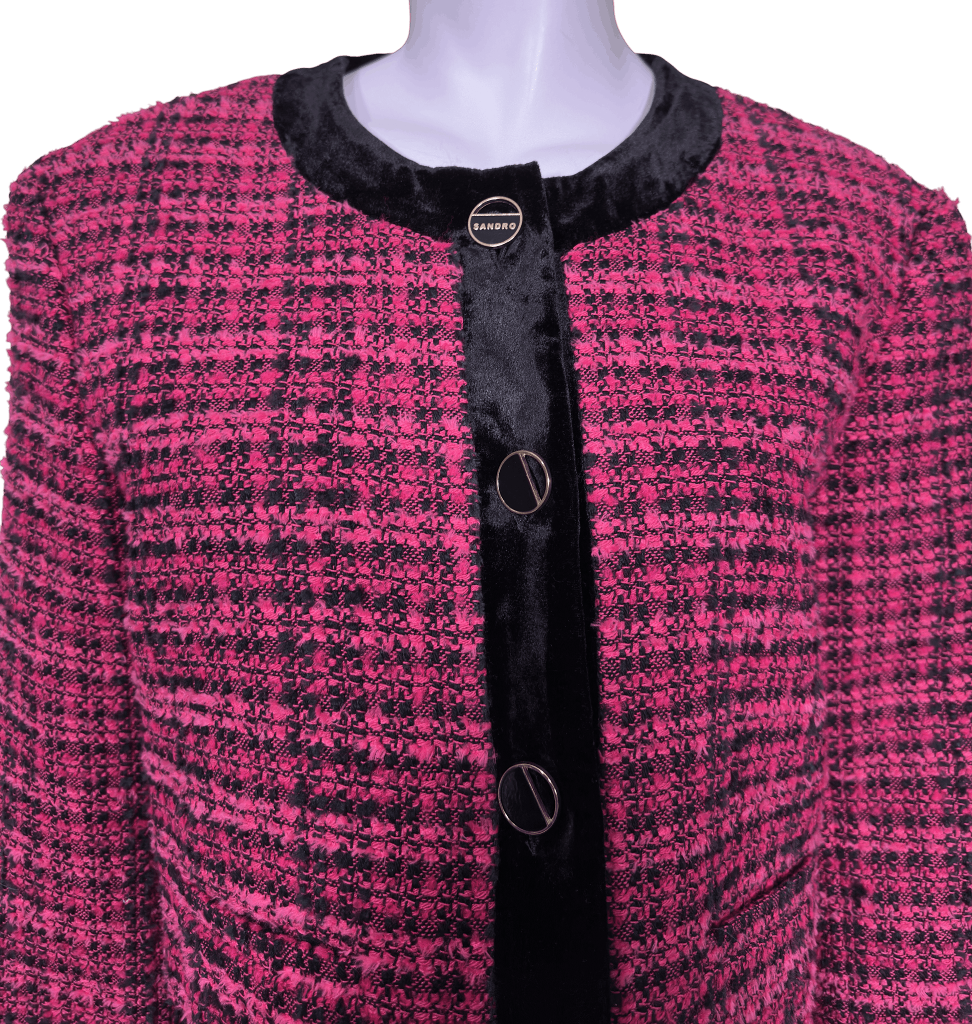 Sandro Purple Tweed Blazer Size M / US 6-8 / IT 42-44 - 2 Thumbnail