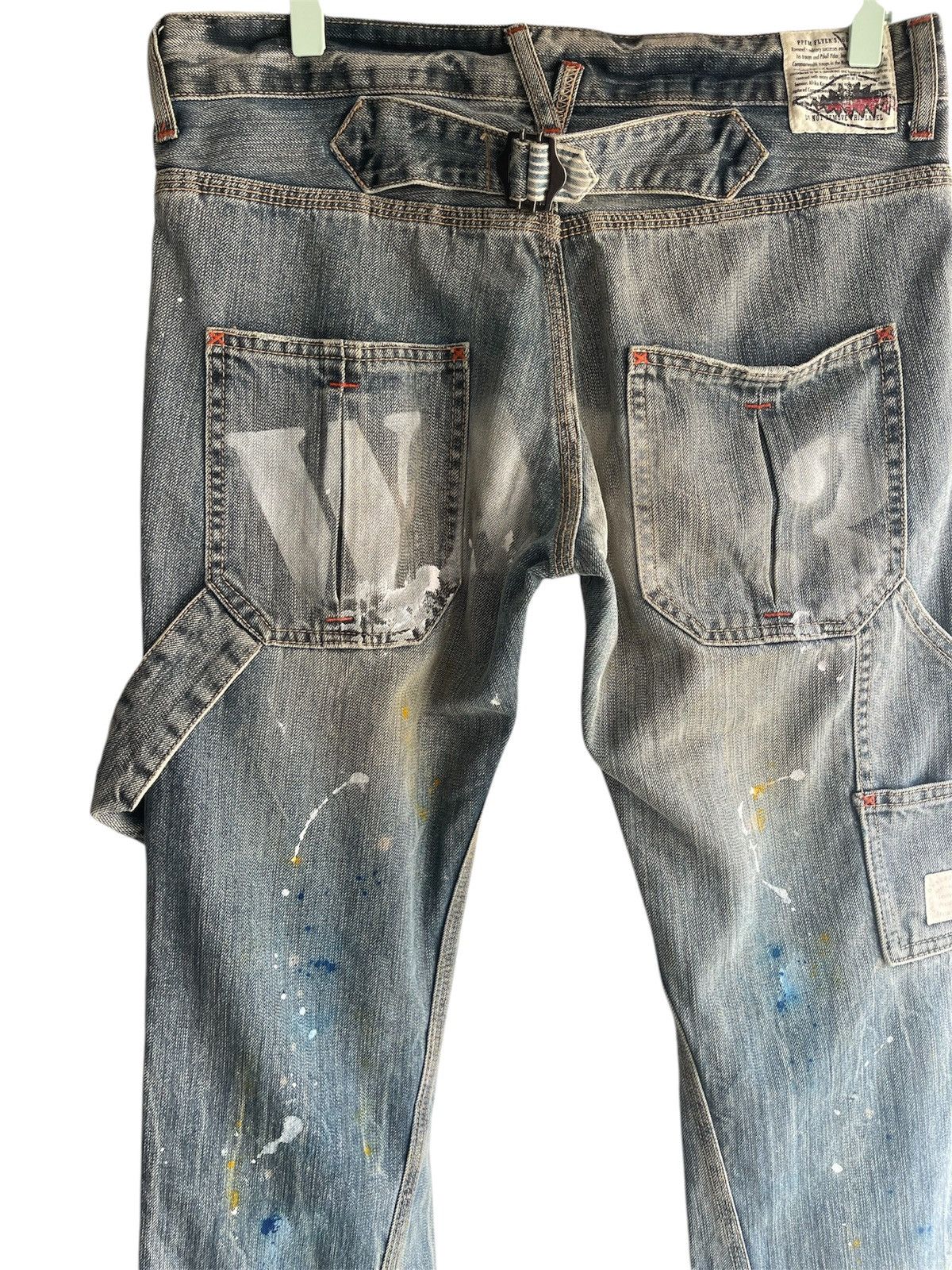 Japanese Brand × PPFM × Seditionaries Offer☄️PPFM carpenters paint splatter buckle back denim jeans Size US 32 / EU 48 - 10 Thumbnail