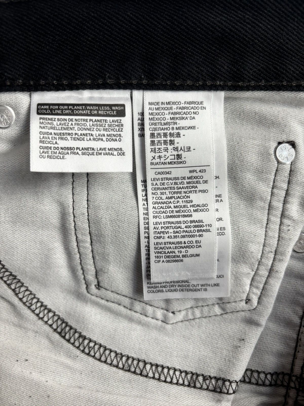 Levi's Levi’s 505 Regular Fit Black Jeans 38x32 Size US 38 / EU 54 - 3 Thumbnail