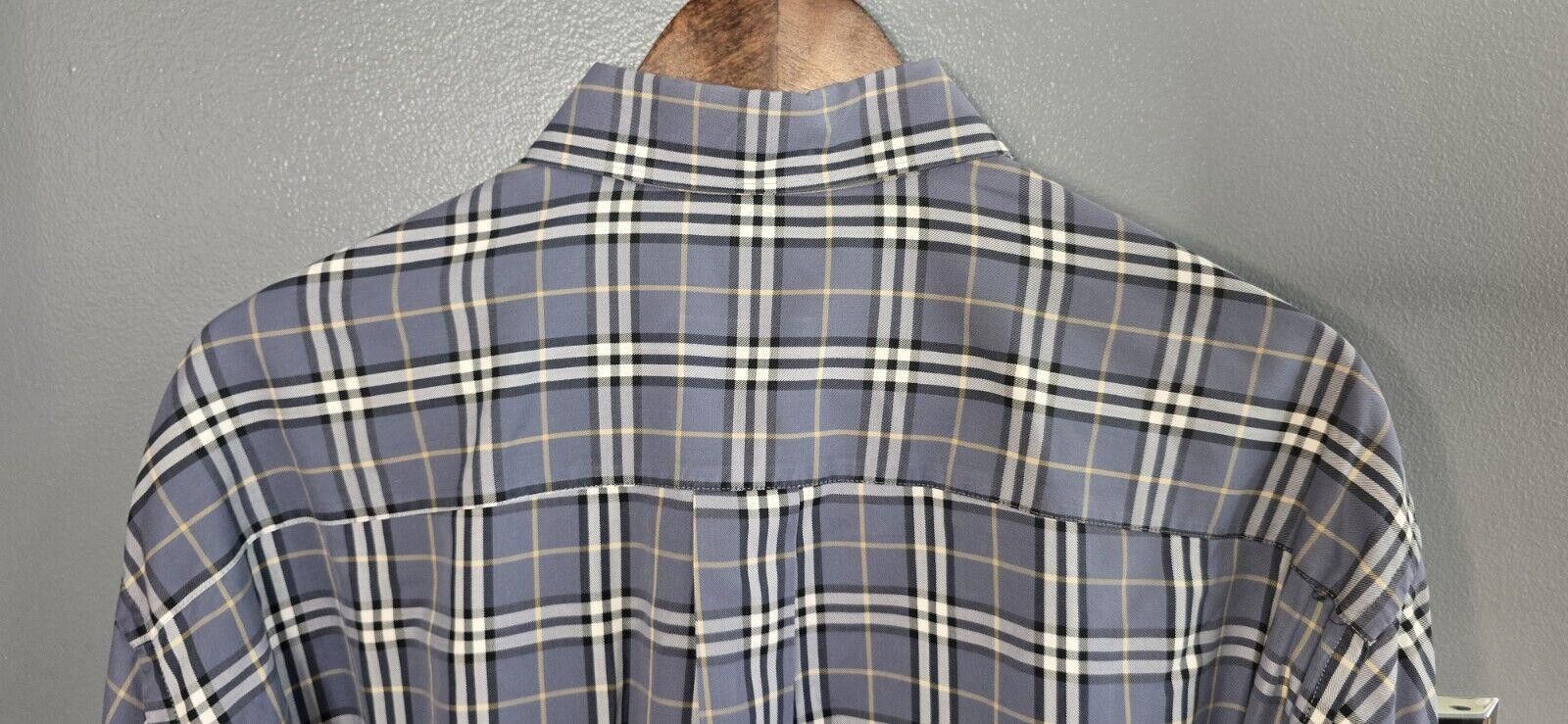 Designer Burberry London Novacheck Shirt Men's XL Long Sleeve Gray Size US XL / EU 56 / 4 - 7 Thumbnail