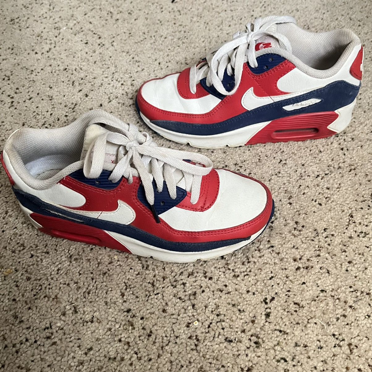 Nike Nike Air Max 90 | Size 5 Youth Blue, Red, White Size US 5 / EU 37 - 1 Thumbnail